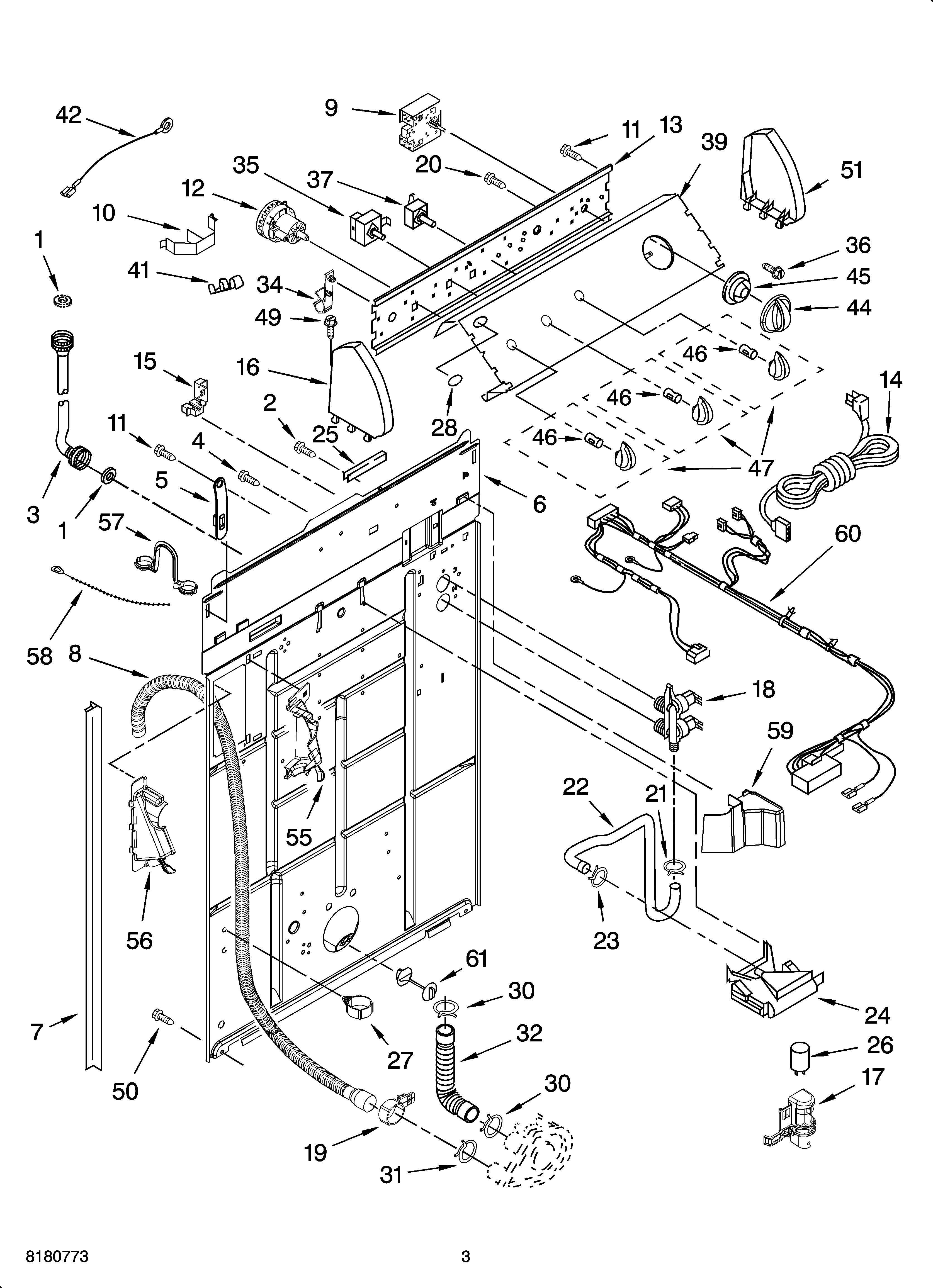 Controls and rear panel parts