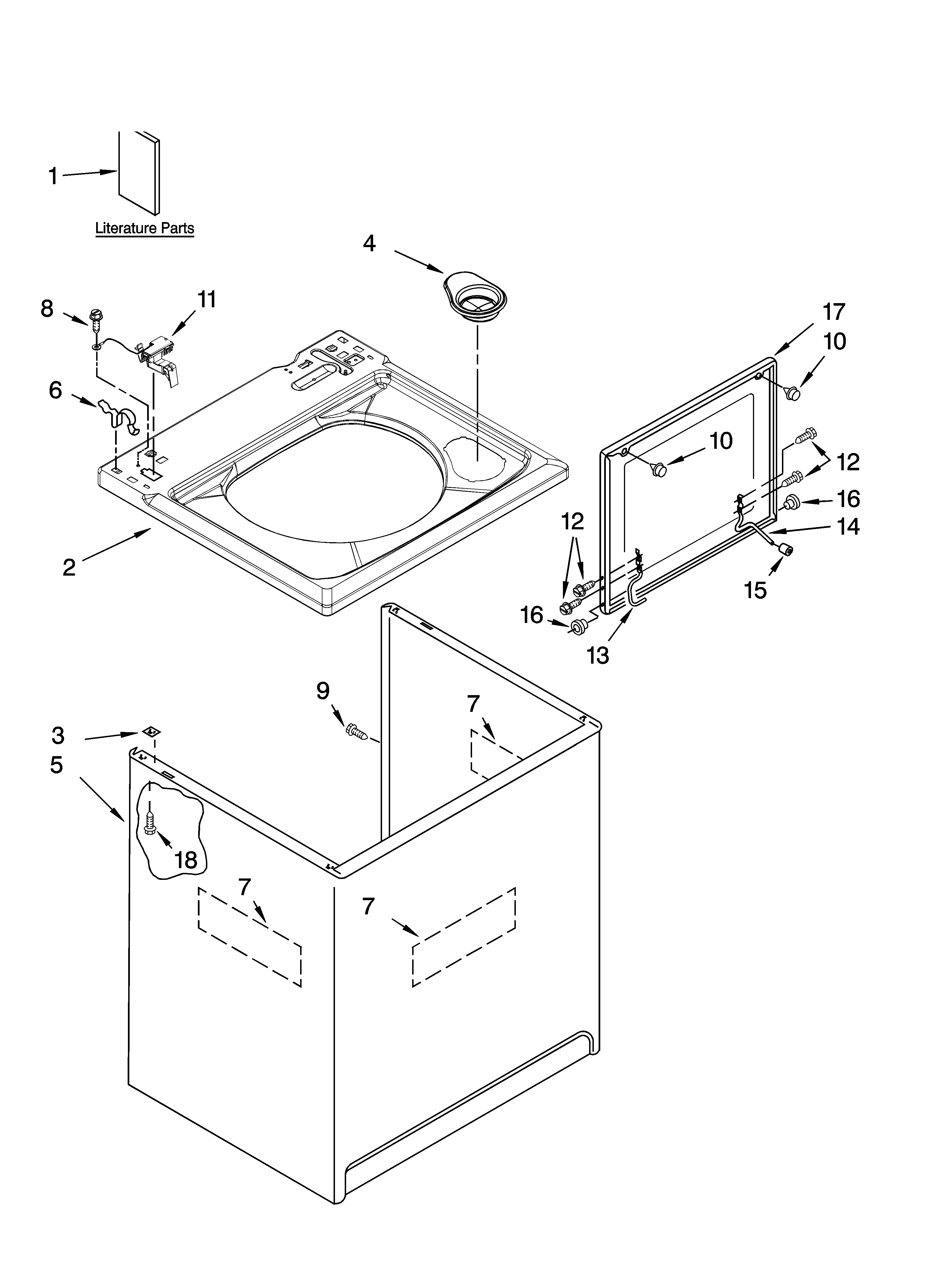 Top and cabinet parts
