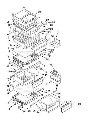 Refrigerator shelf parts