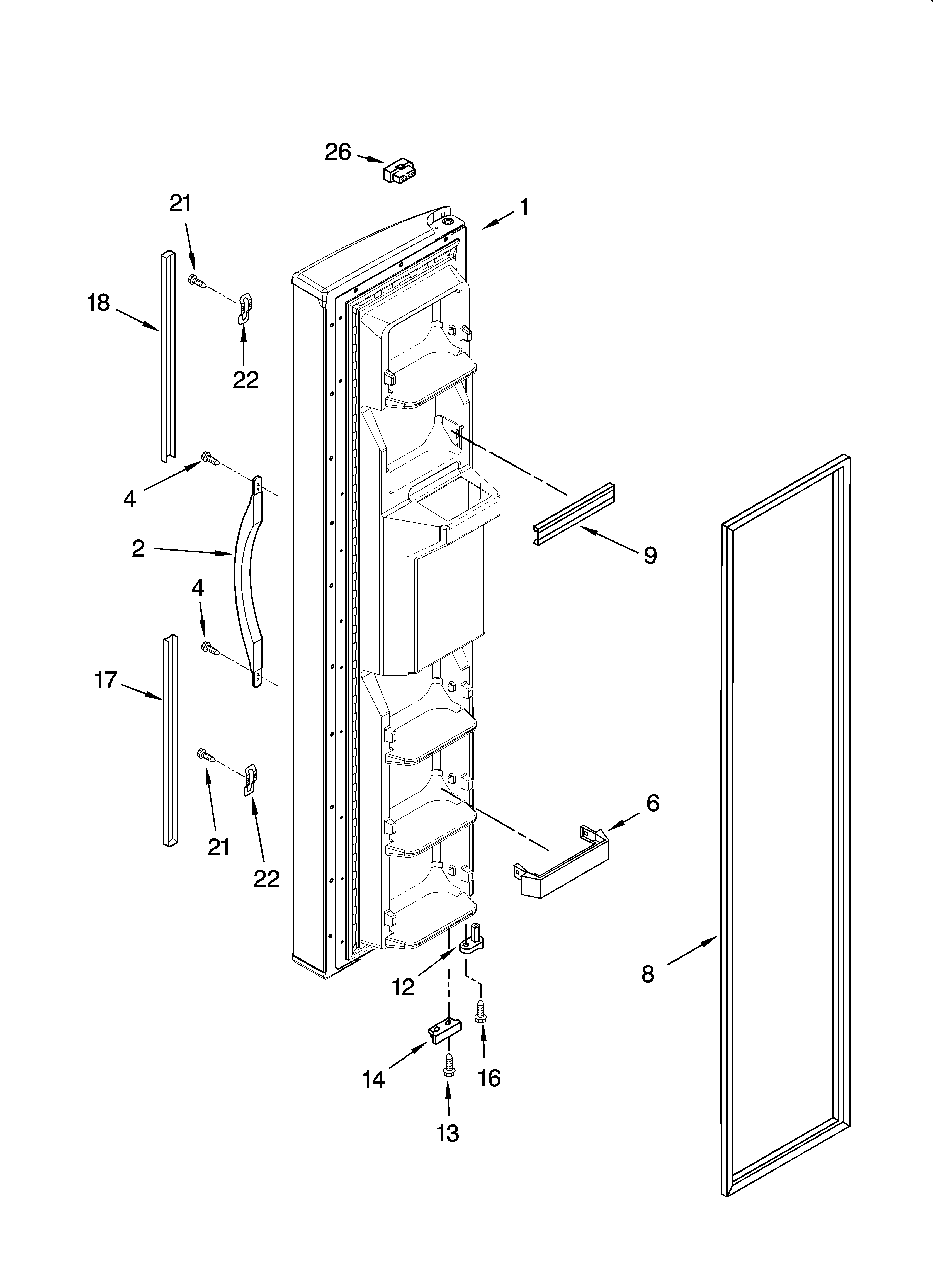 Freezer door parts