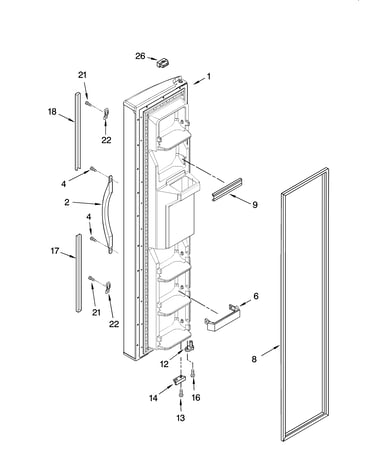 Freezer door parts