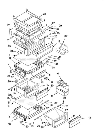 Refrigerator shelf parts