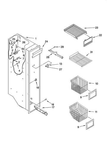 Freezer liner parts