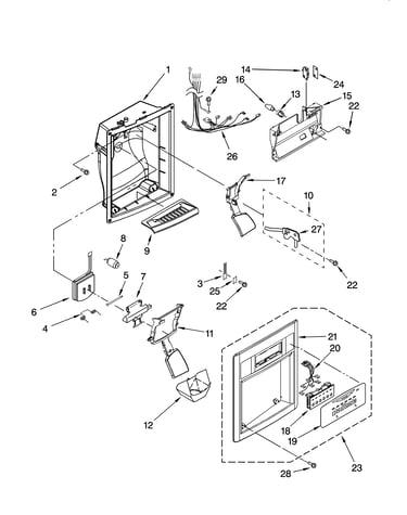 Dispenser front parts