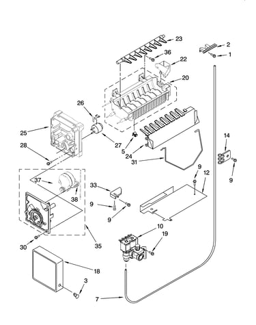 Icemaker parts, optional parts (not included)