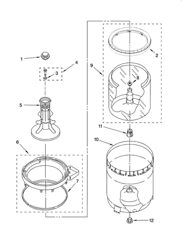 Agitator, basket and tub parts