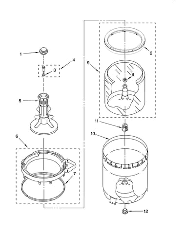 Agitator, basket and tub parts