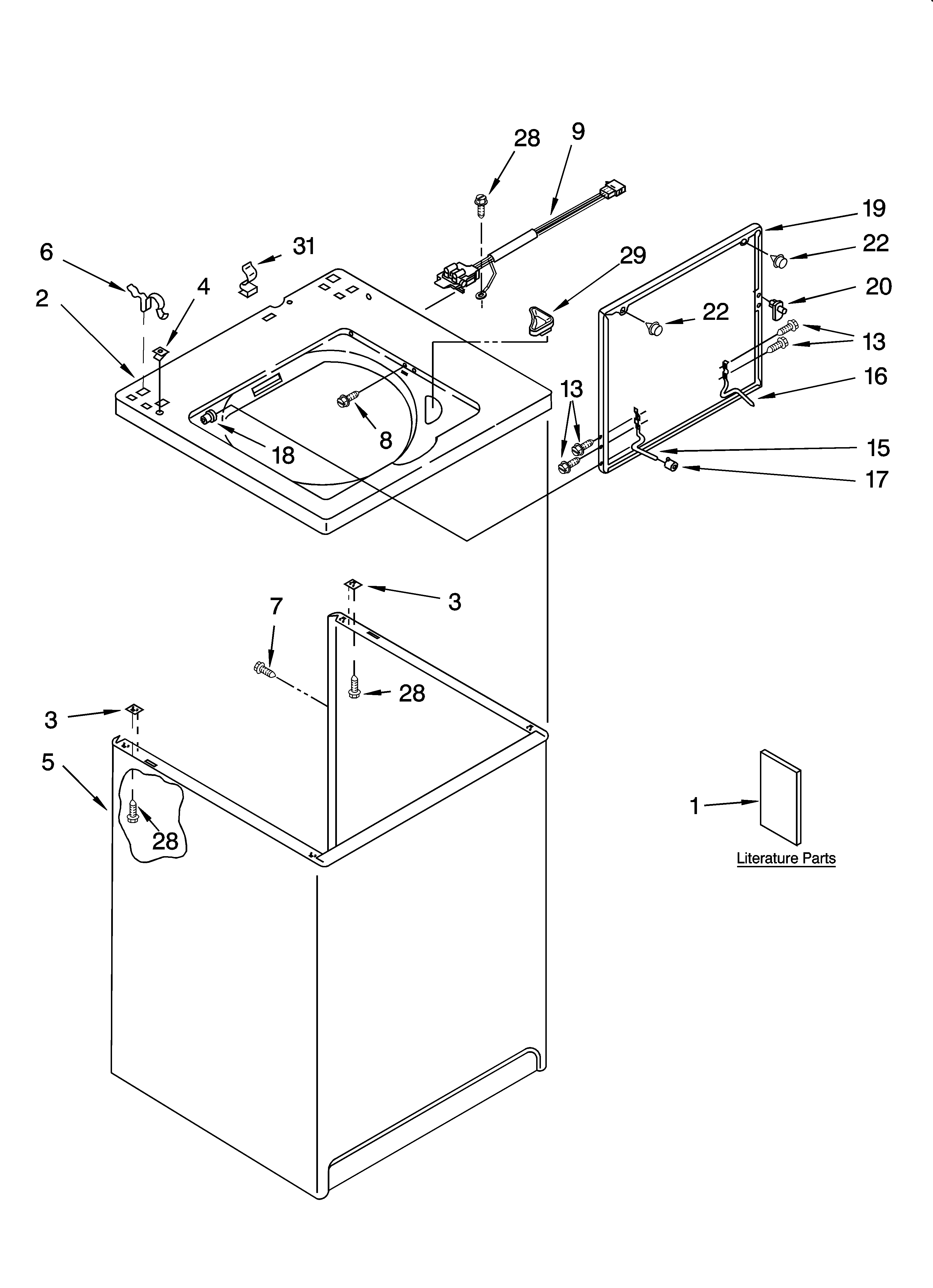 Top and cabinet parts