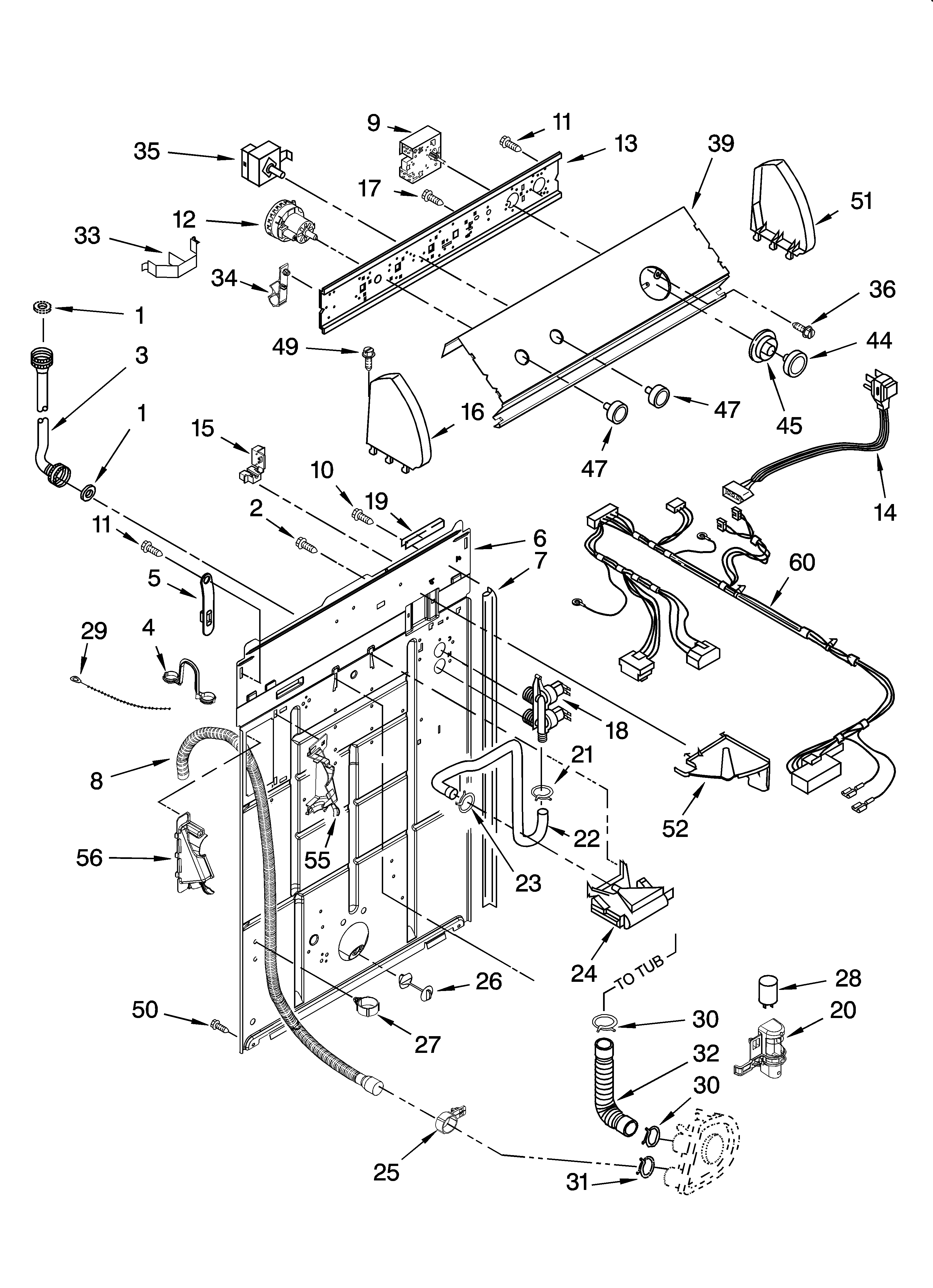 Control and rear panel parts