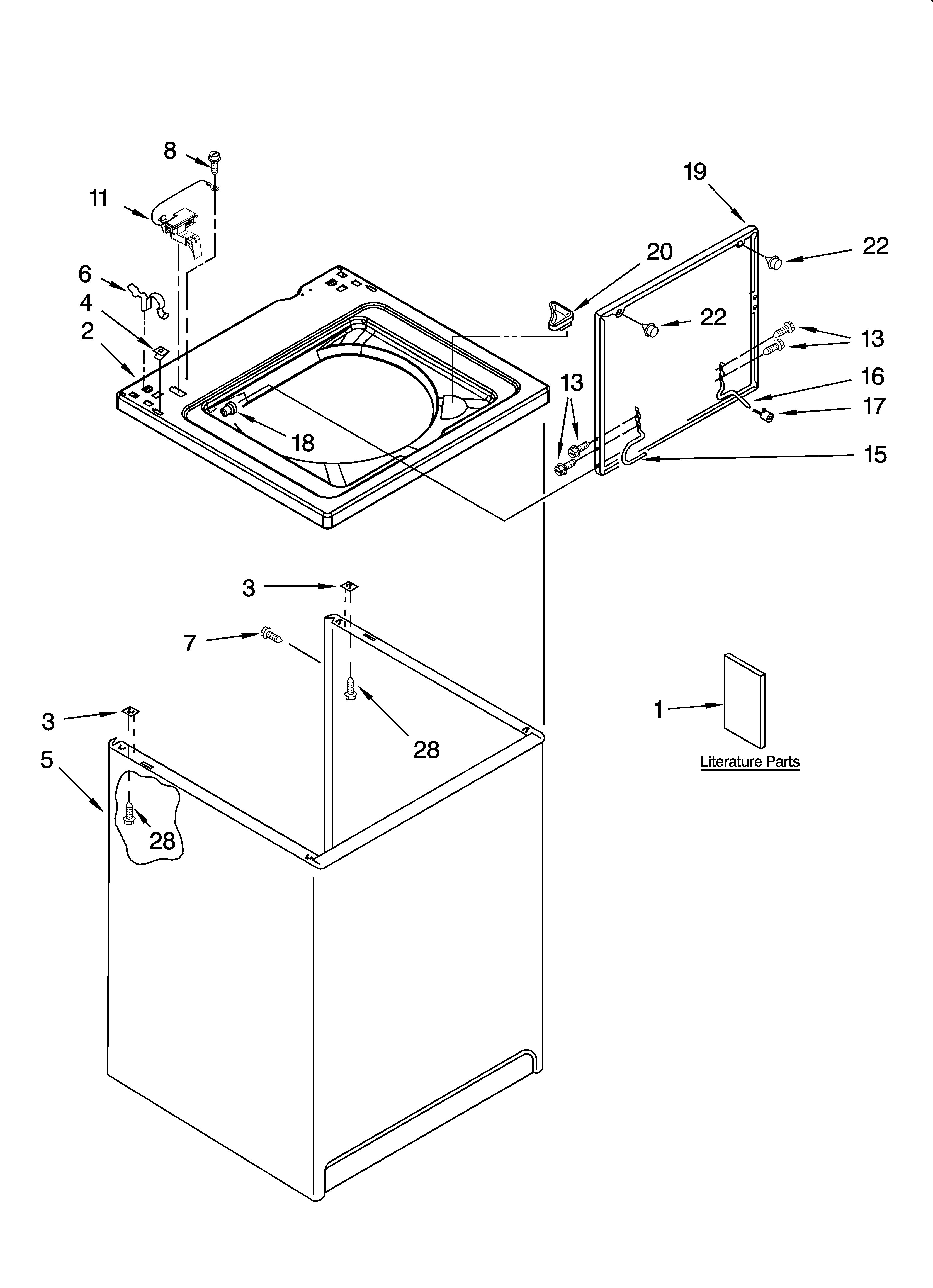 Top and cabinet parts