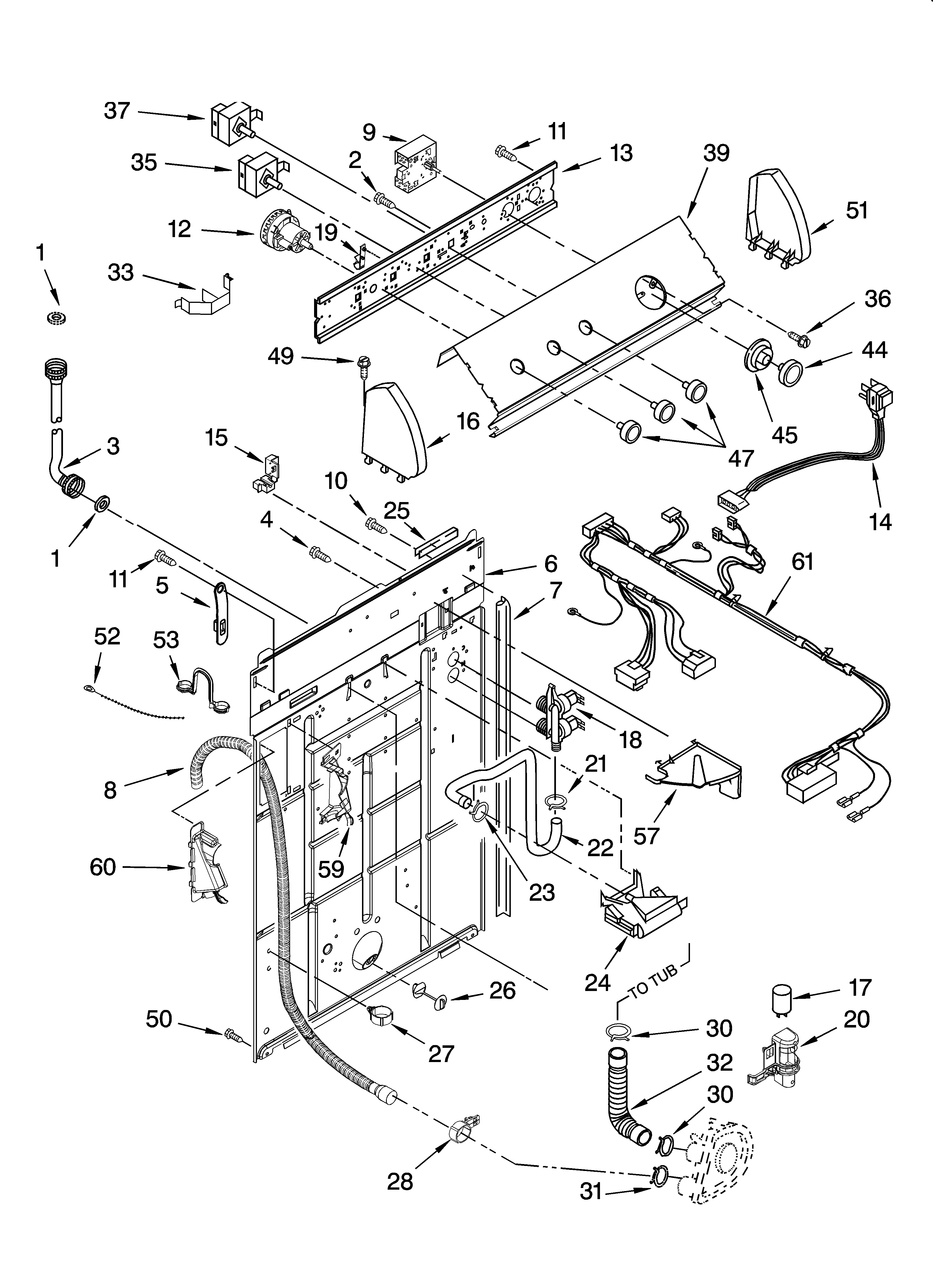 Controls and rear panel parts