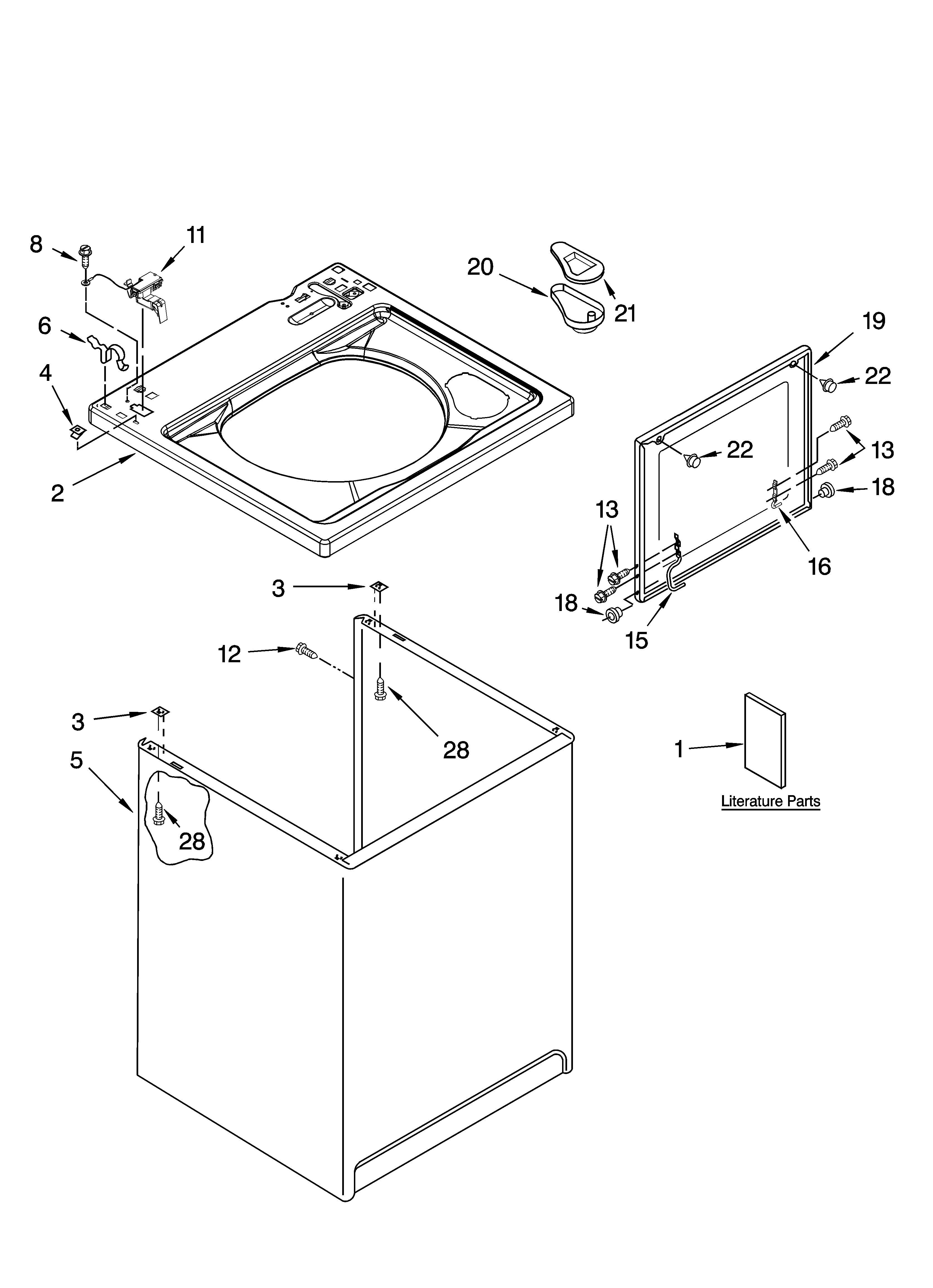 Top and cabinet parts