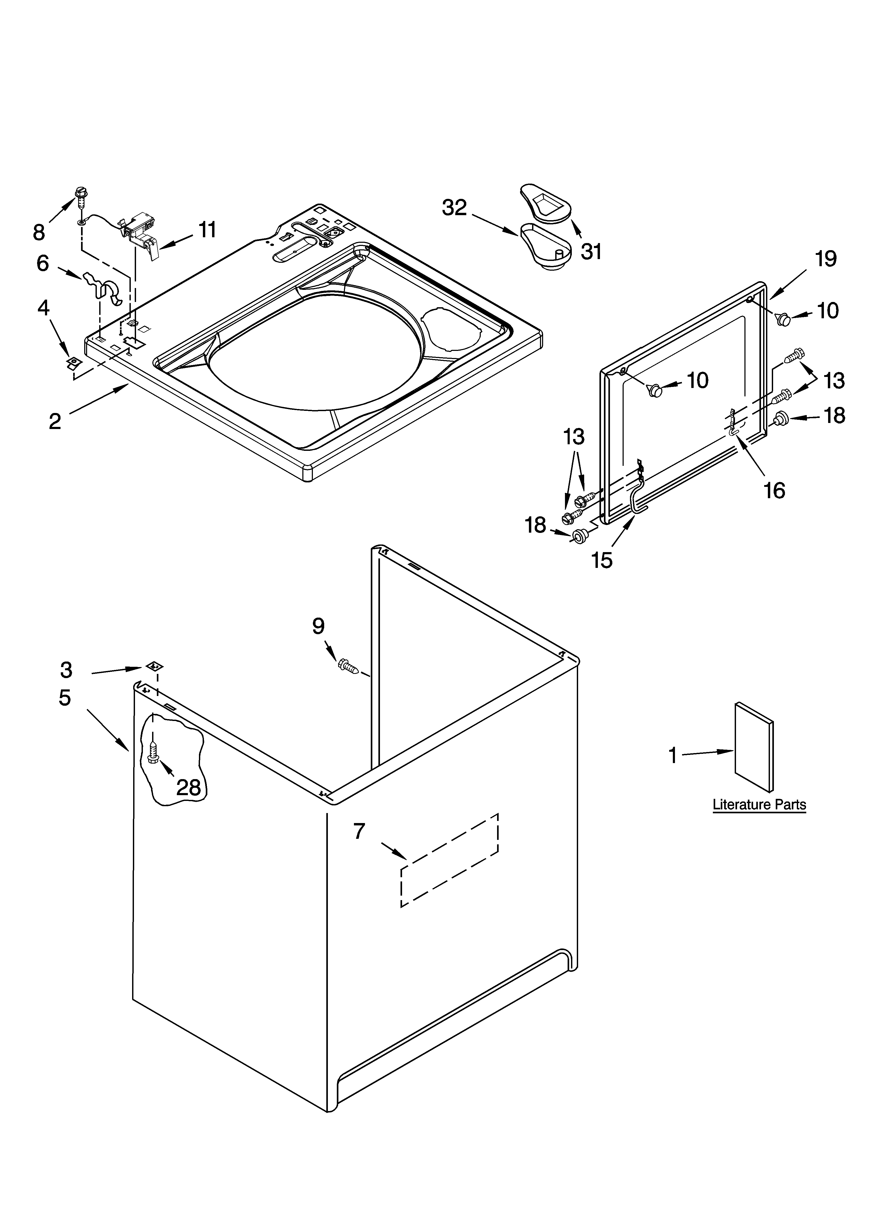 Top and cabinet parts