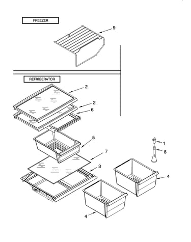 Shelf parts, optional parts (not included)