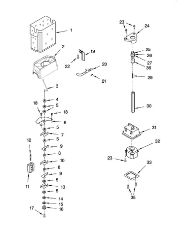 Motor and ice container parts