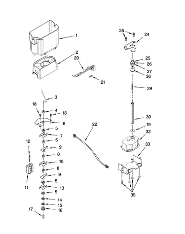 Motor and ice container parts