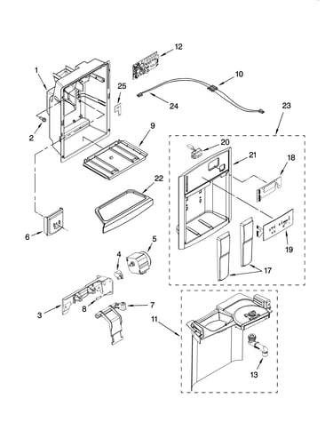 Dispenser front parts