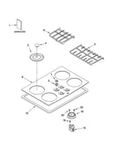 Cooktop, burner and grate parts