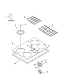 Cooktop, burner and grate parts