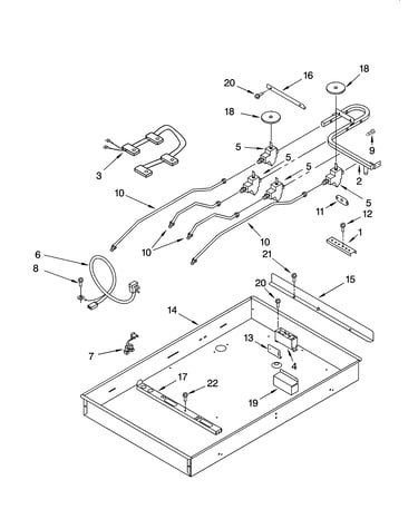 Burner box, gas valves, and switches