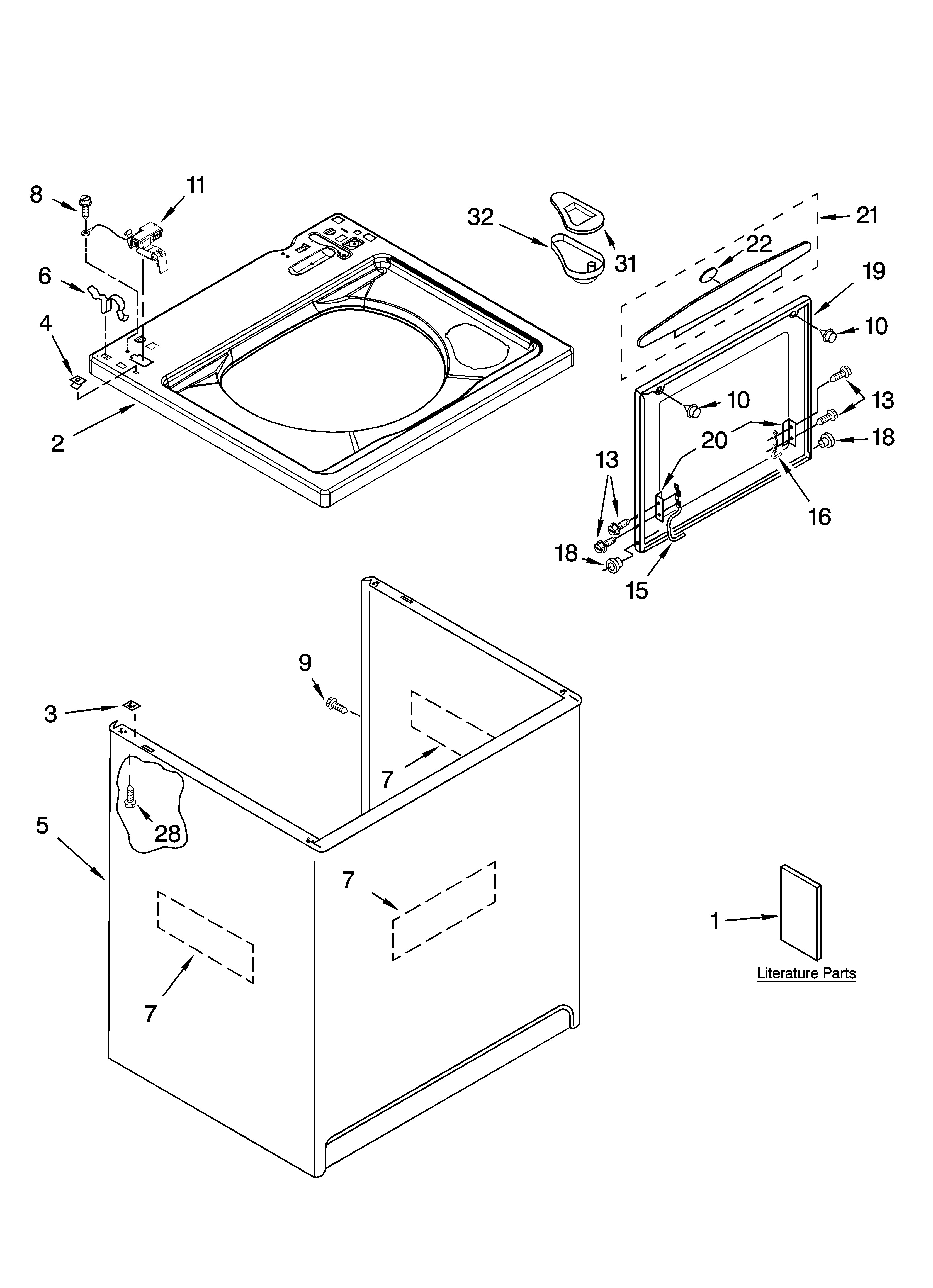 TOP AND CABINET PARTS