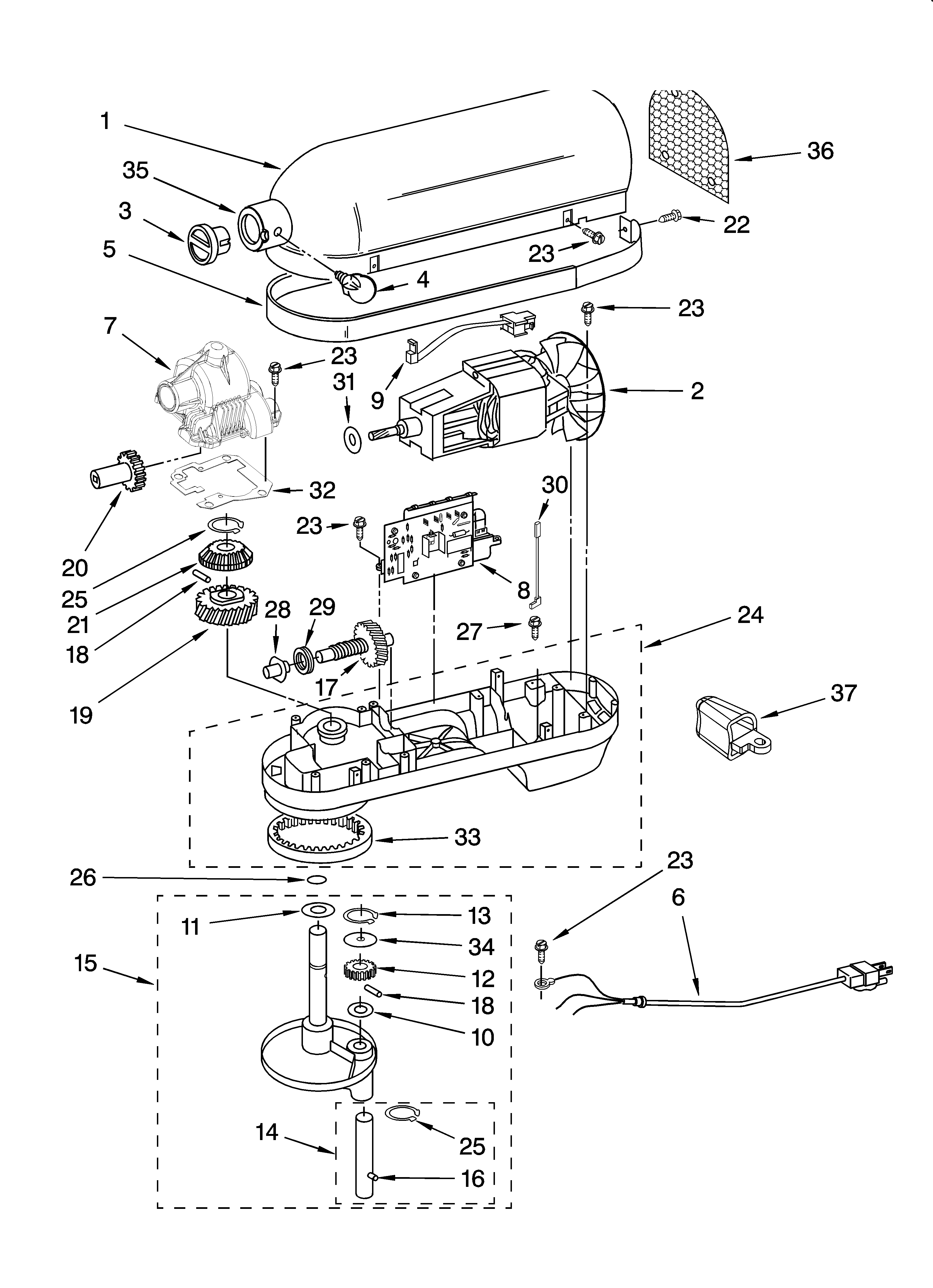 Case, gearing and planetary unit