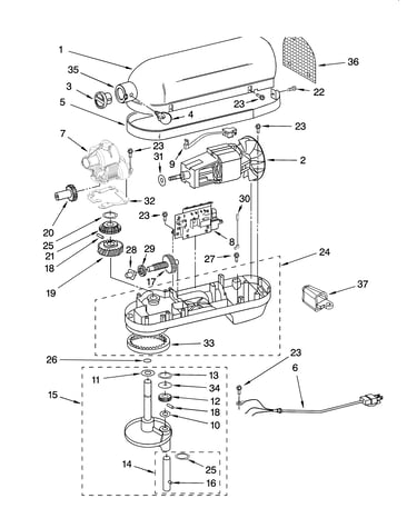 Case, gearing and planetary unit