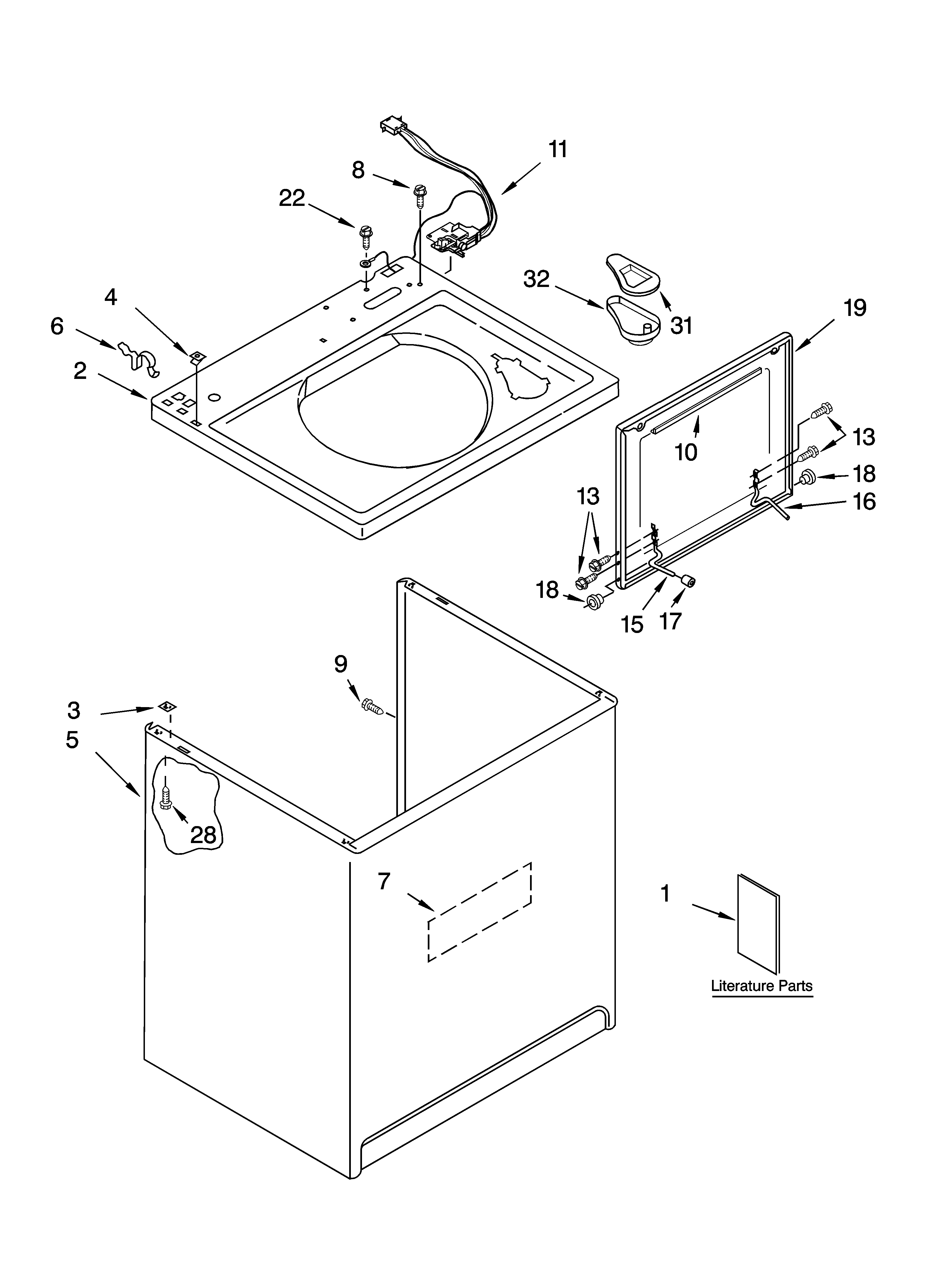 Top and cabinet parts