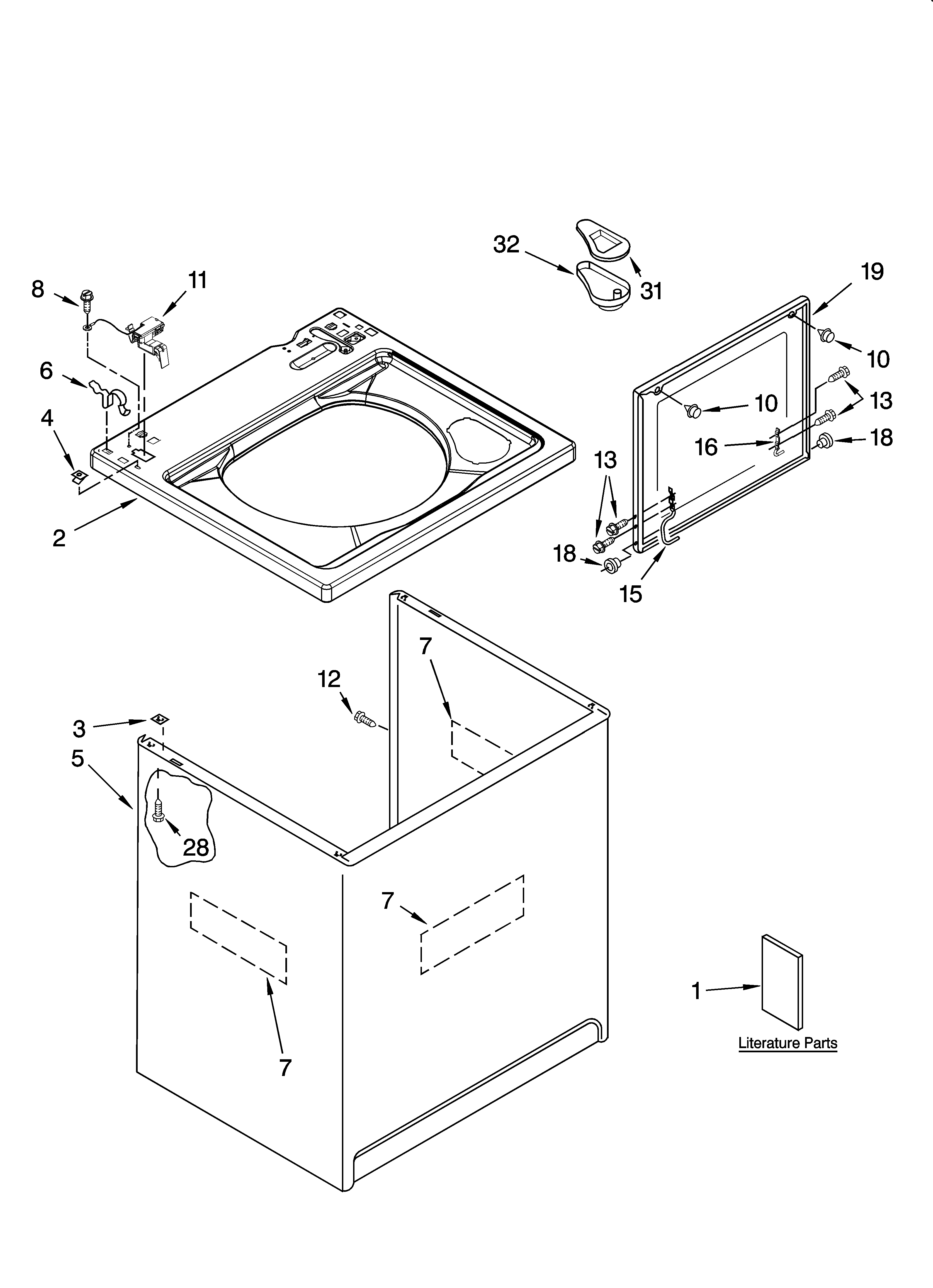 Top and cabinet parts