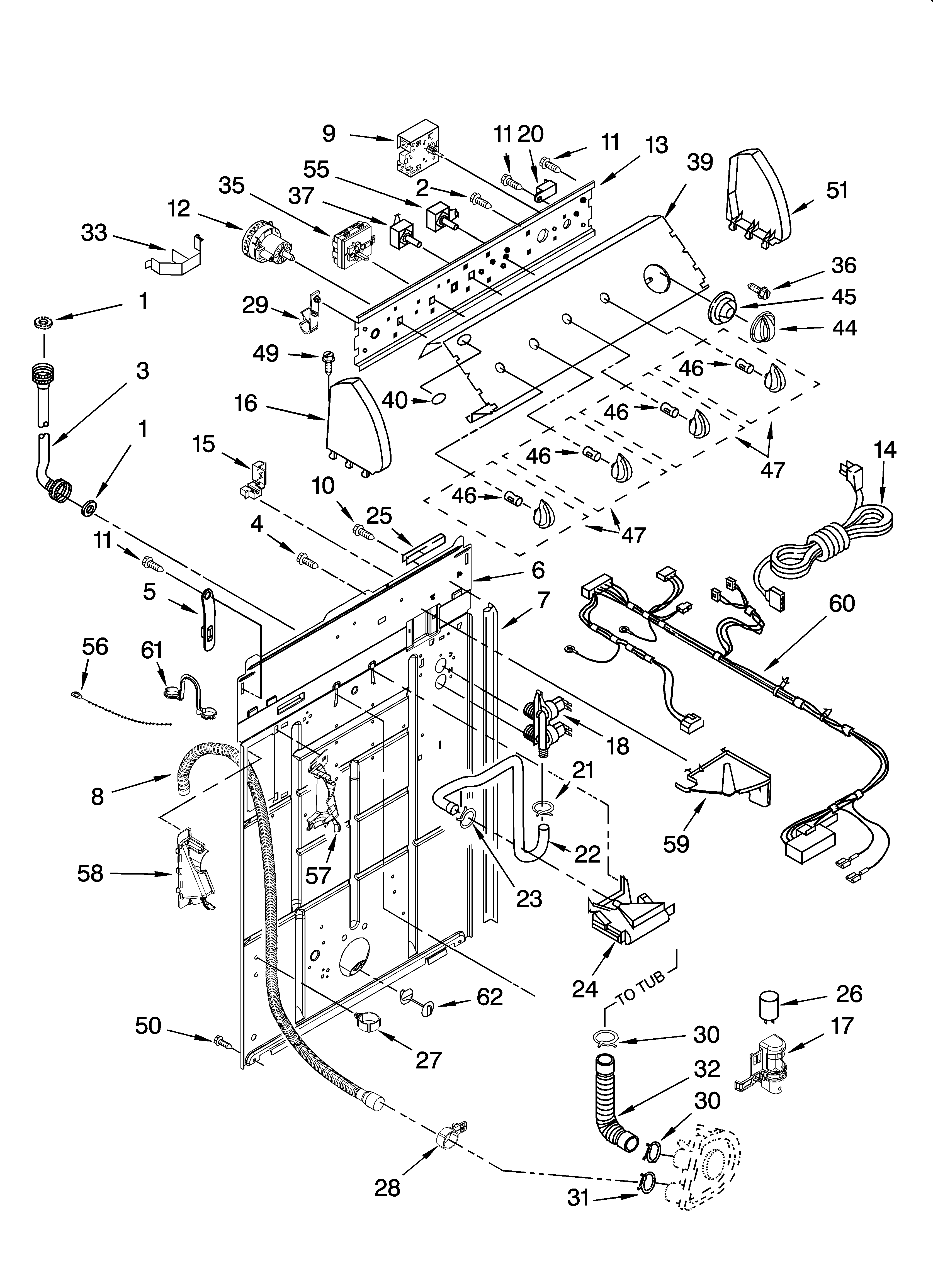 Controls and rear panel parts