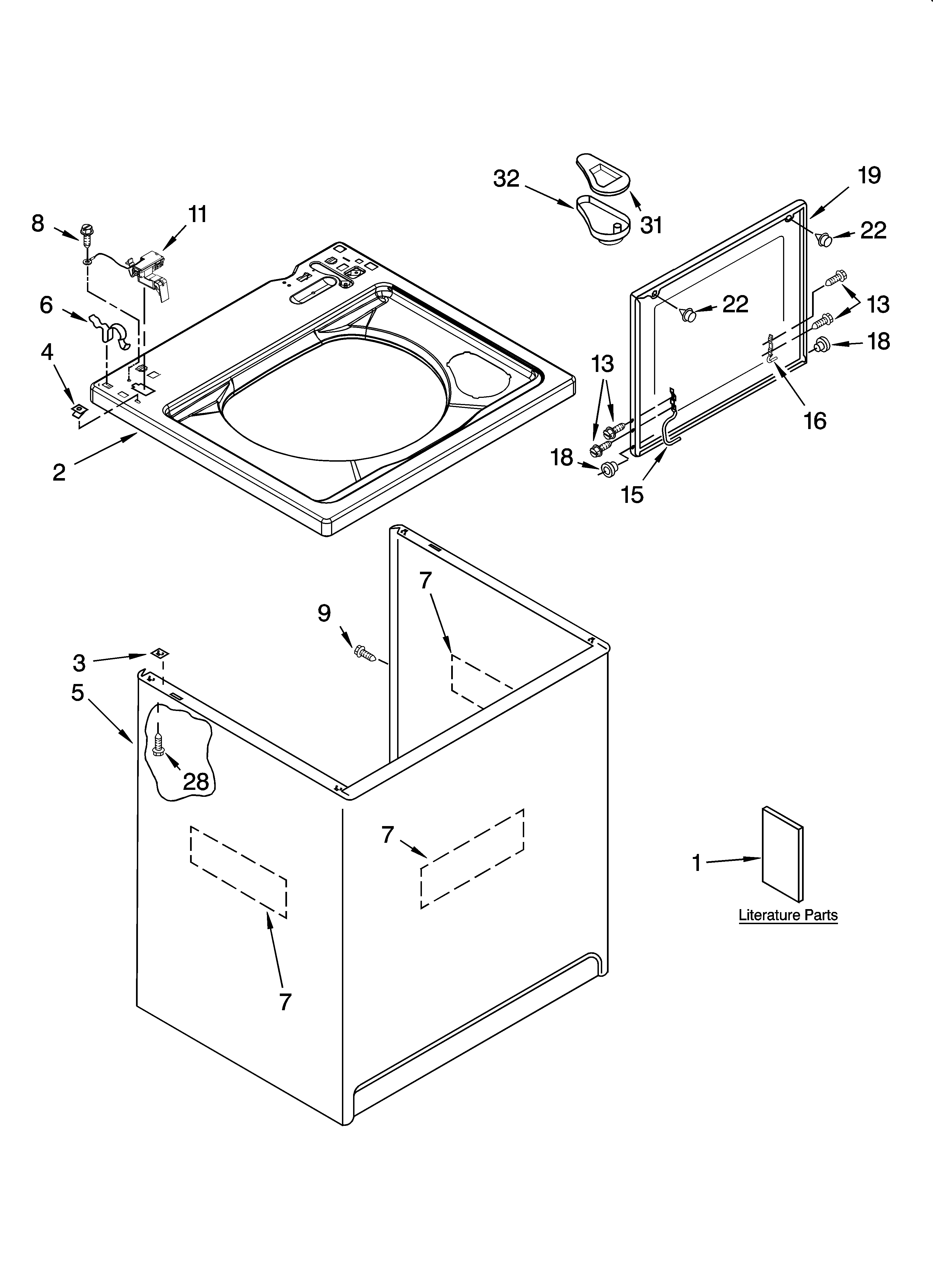 Top and cabinet parts
