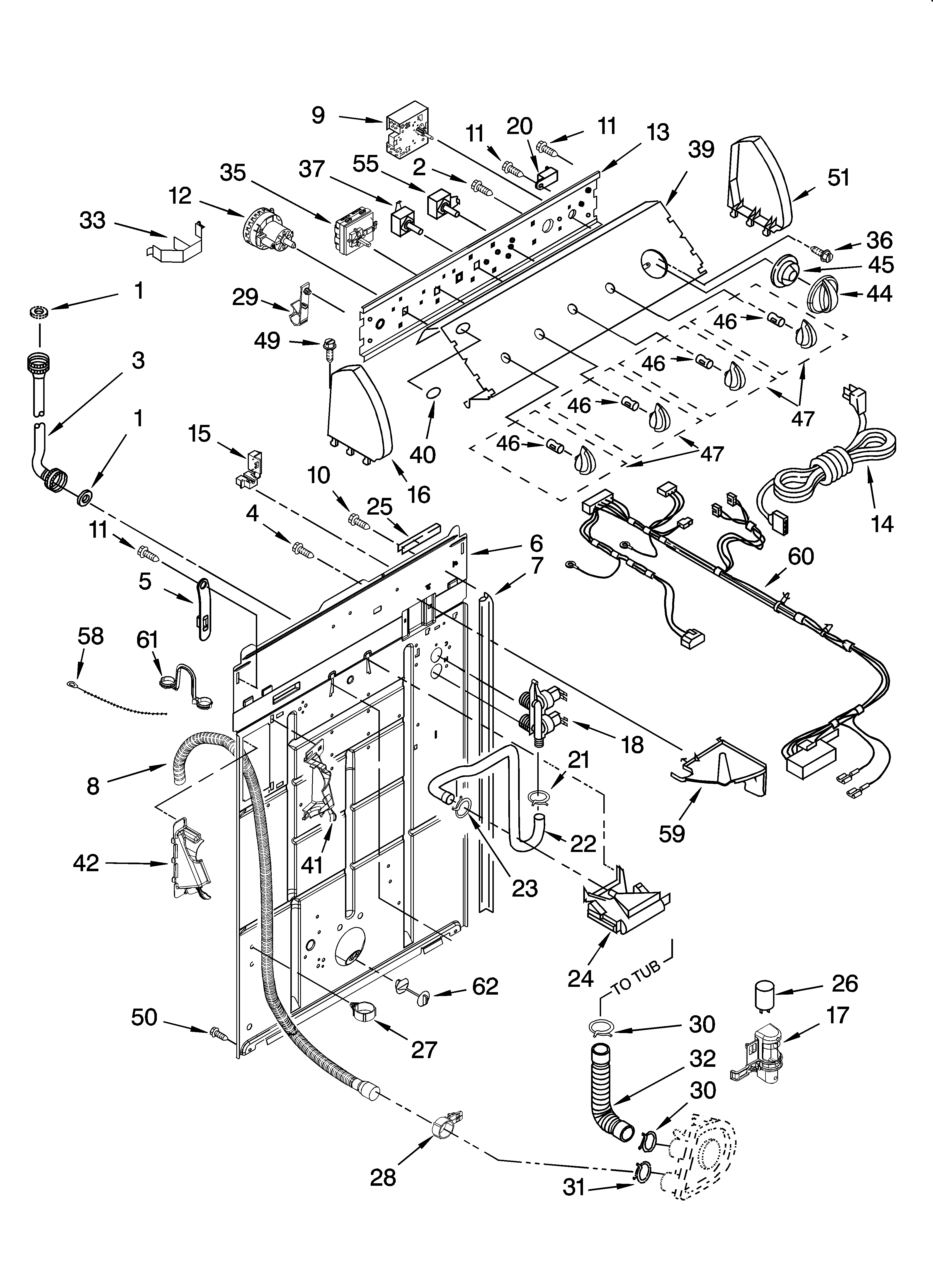 Controls and rear panel parts