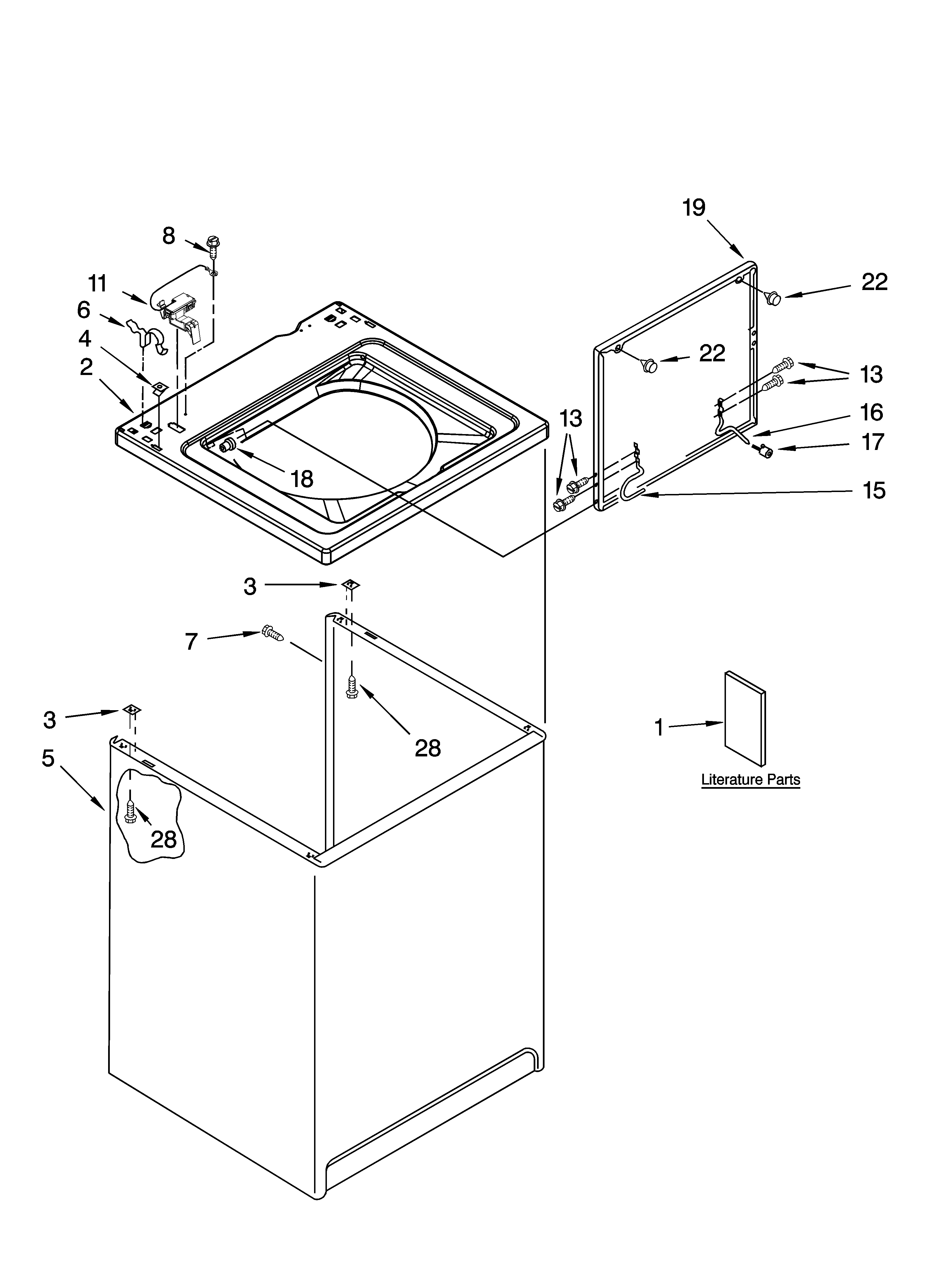 Top and cabinet parts