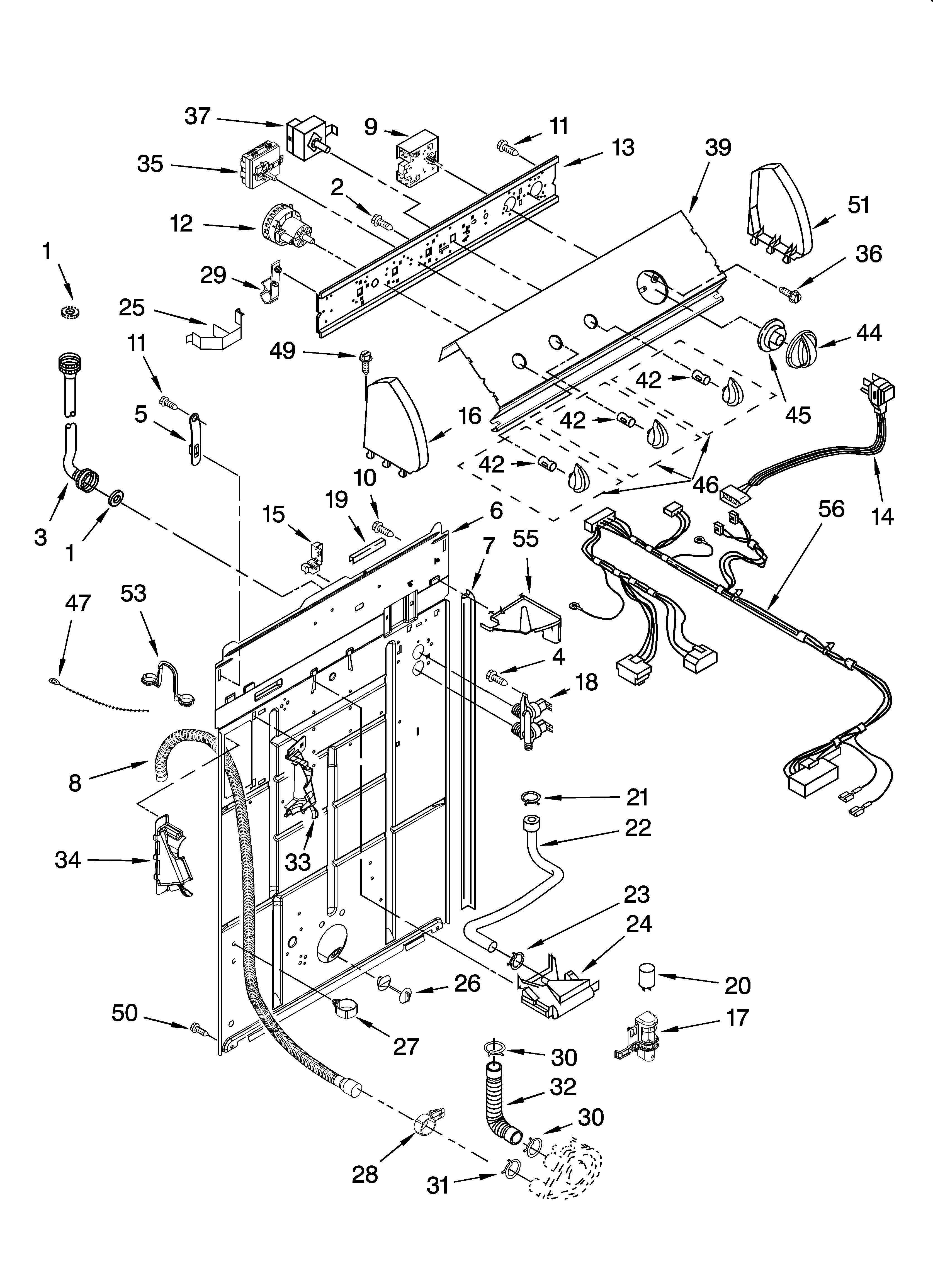Controls and rear panel parts