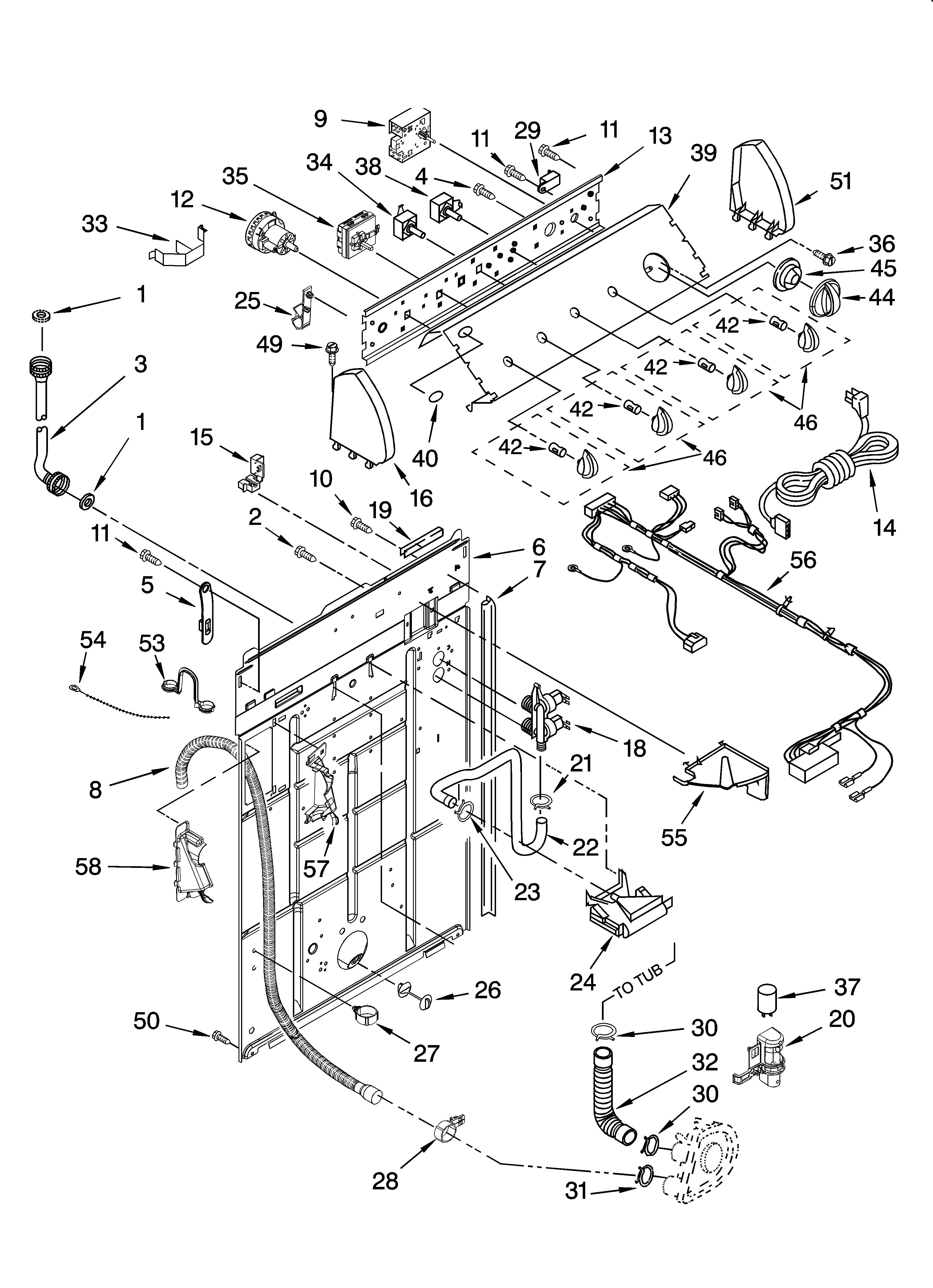 Controls and rear panel parts