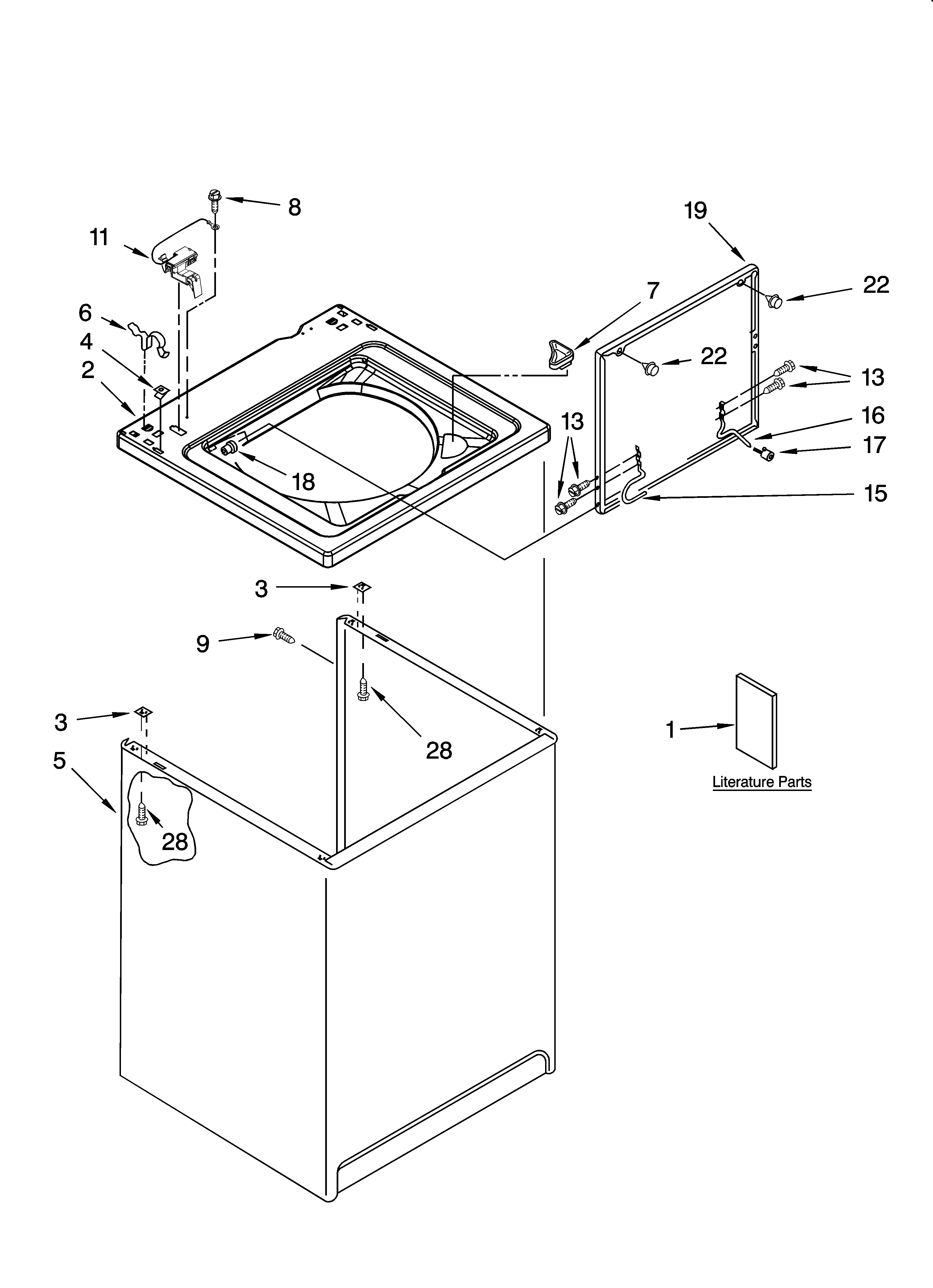 TOP AND CABINET PARTS