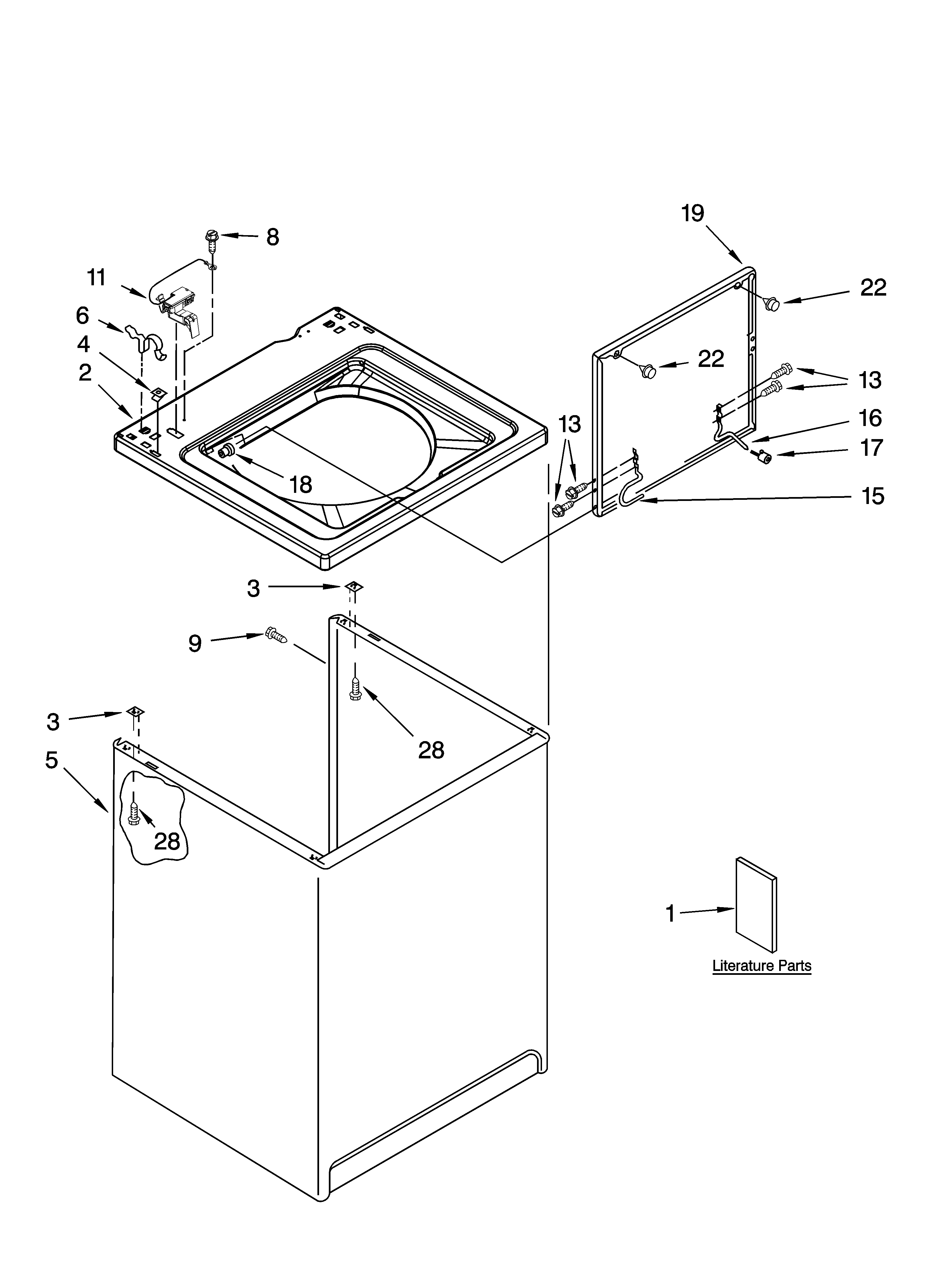 Top and cabinet parts