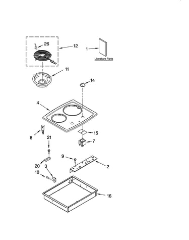 Cooktop parts, optional parts (not included)