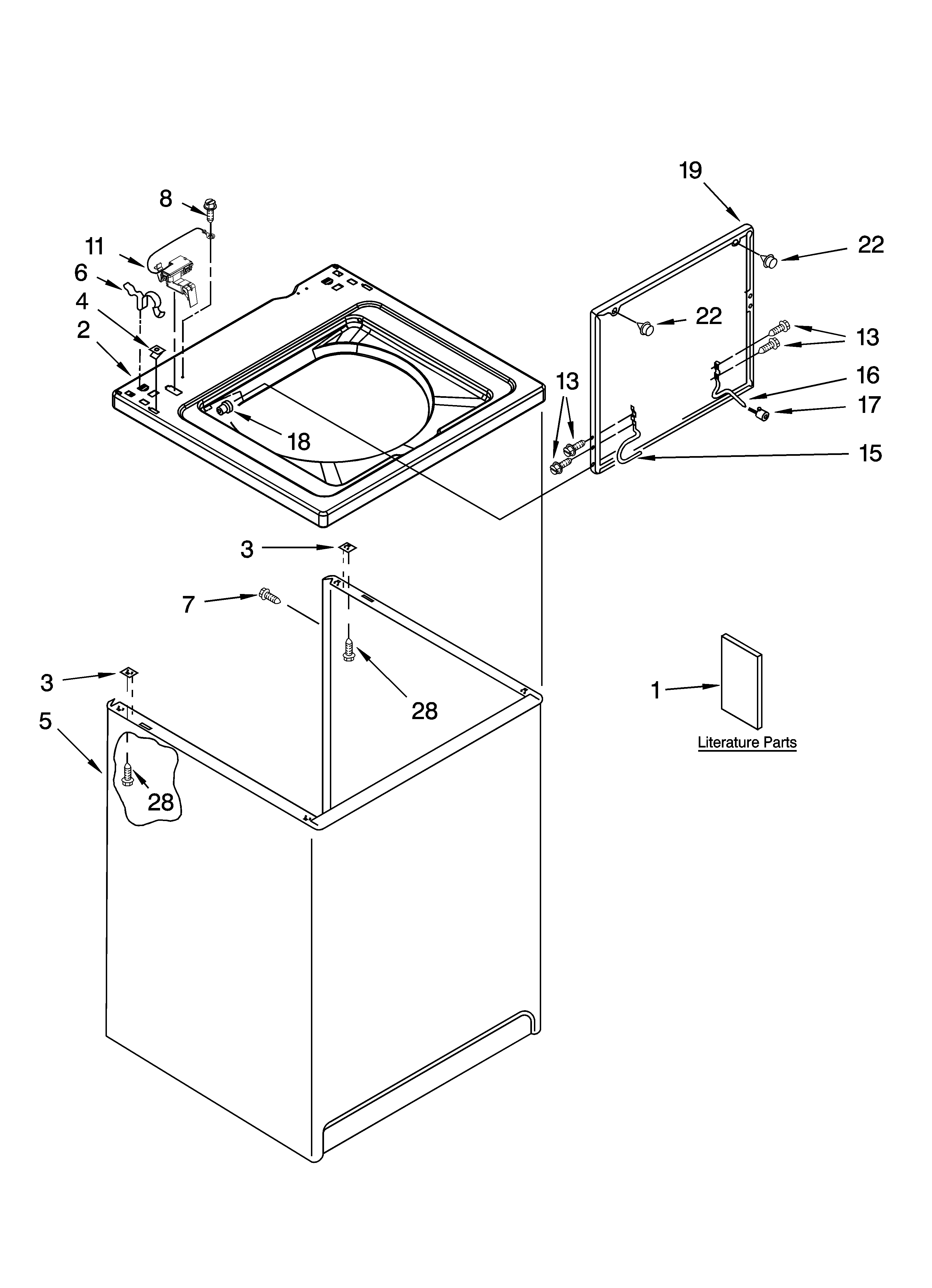 Top and cabinet parts