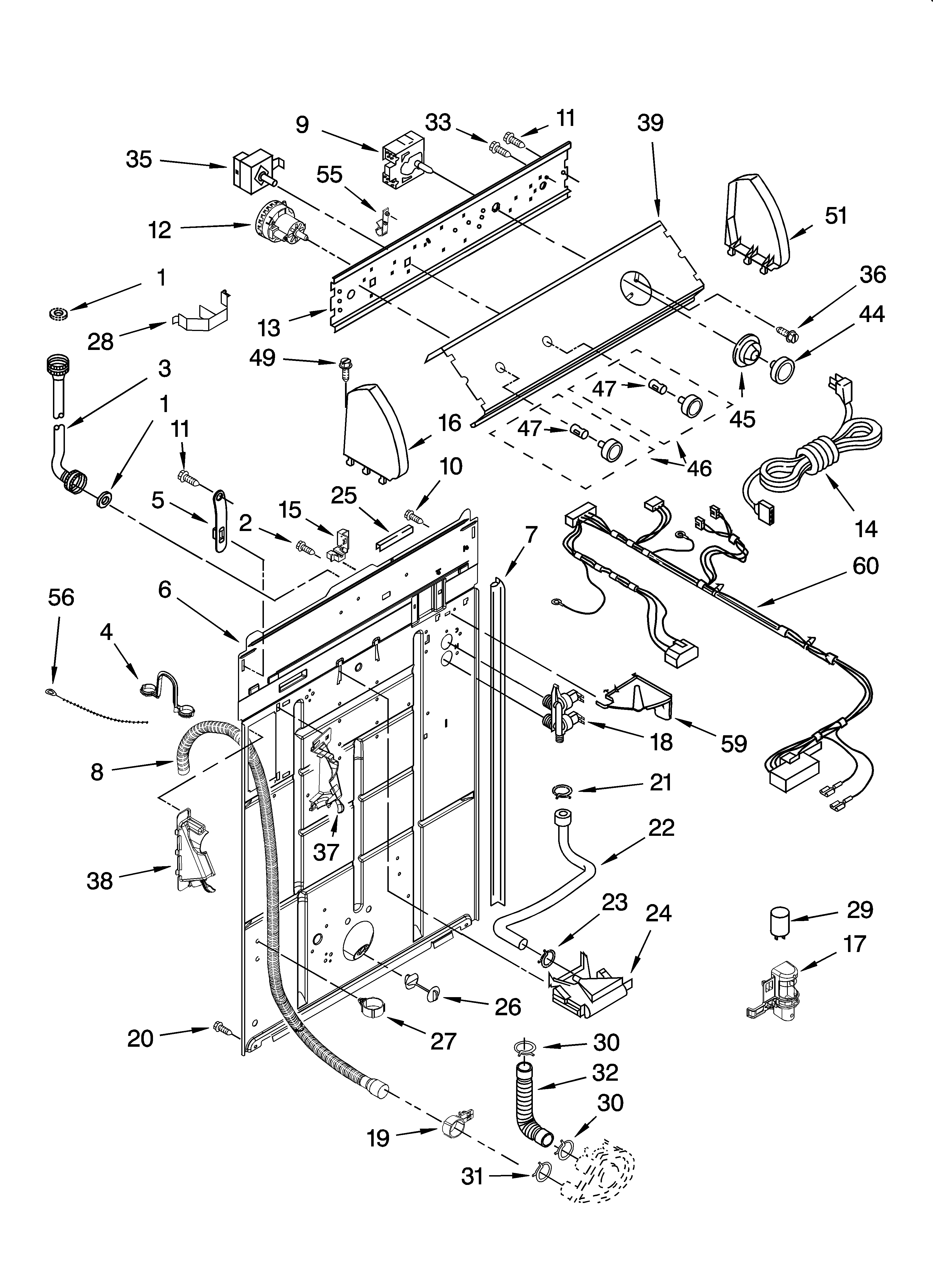 Controls and rear panel parts