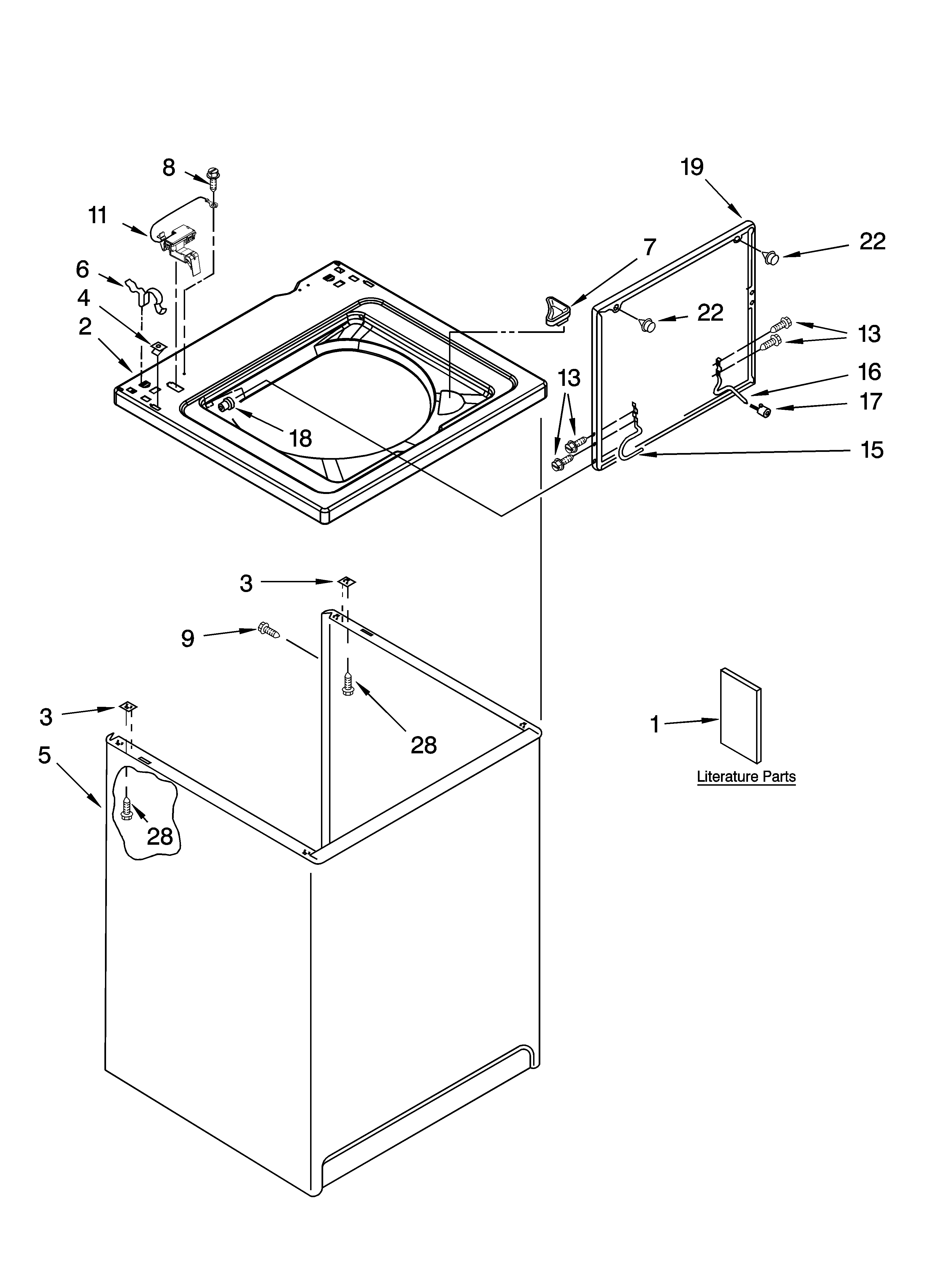 Top and cabinet parts