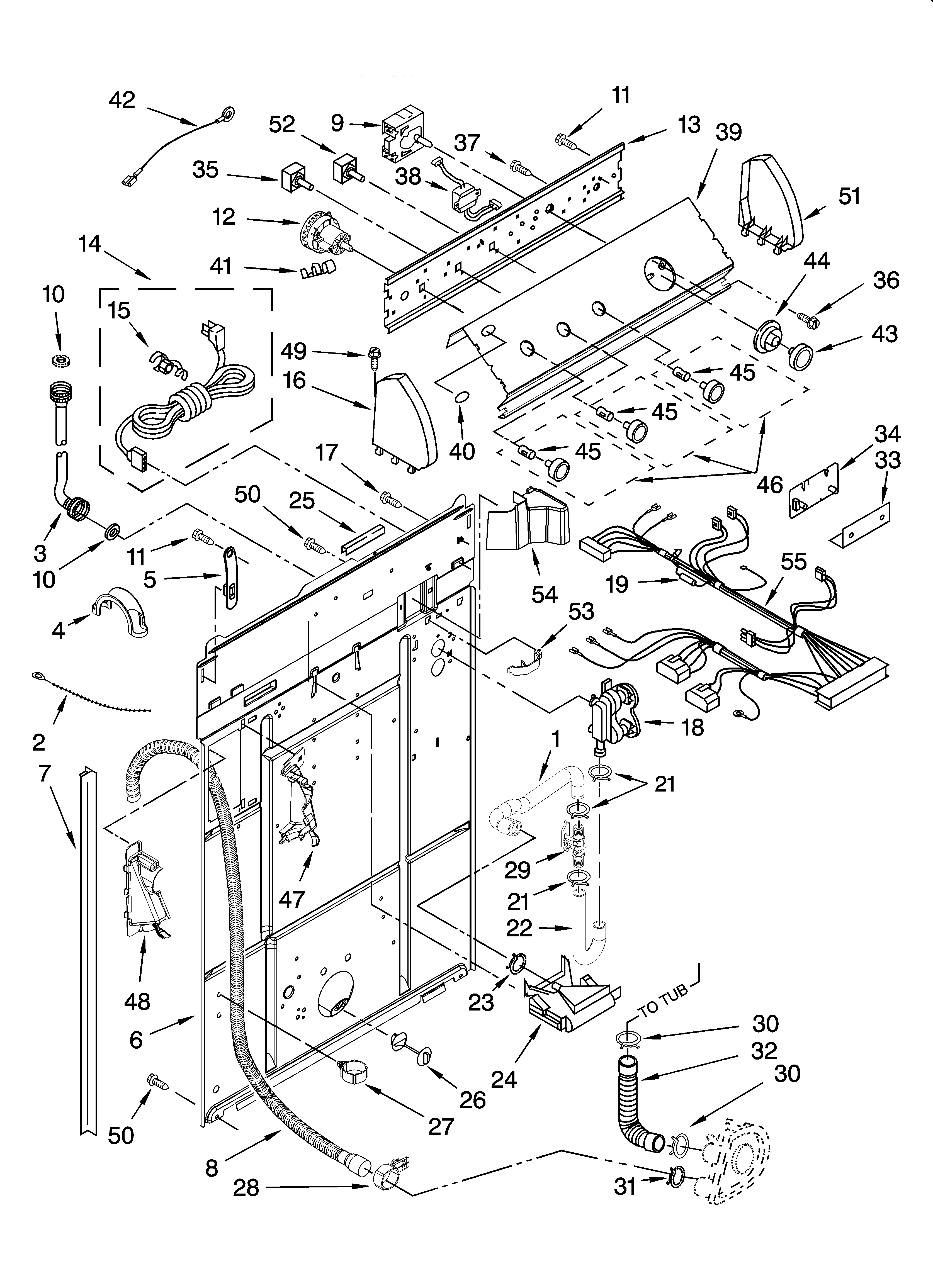 Controls and rear panel parts