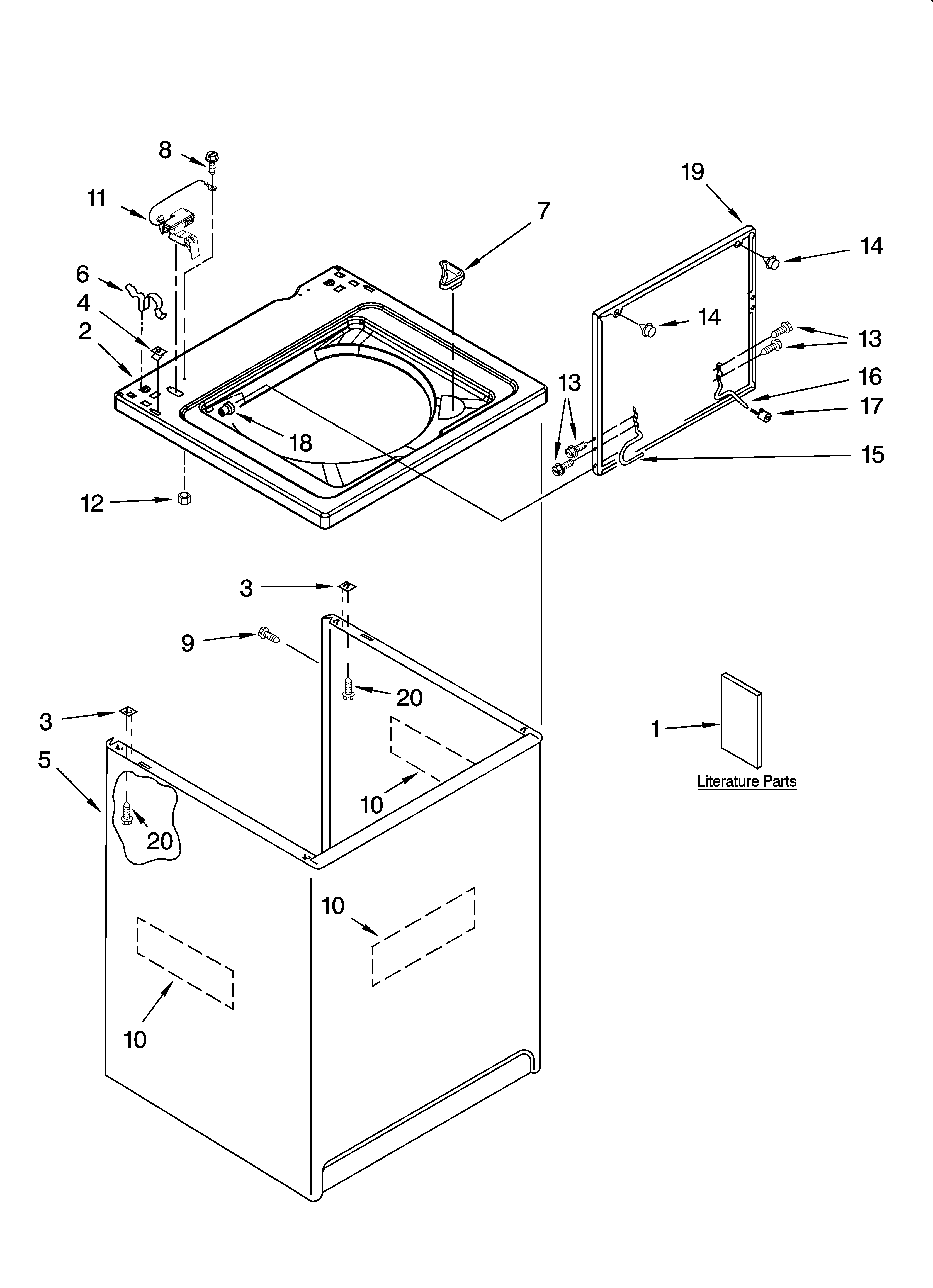 Top and cabinet parts