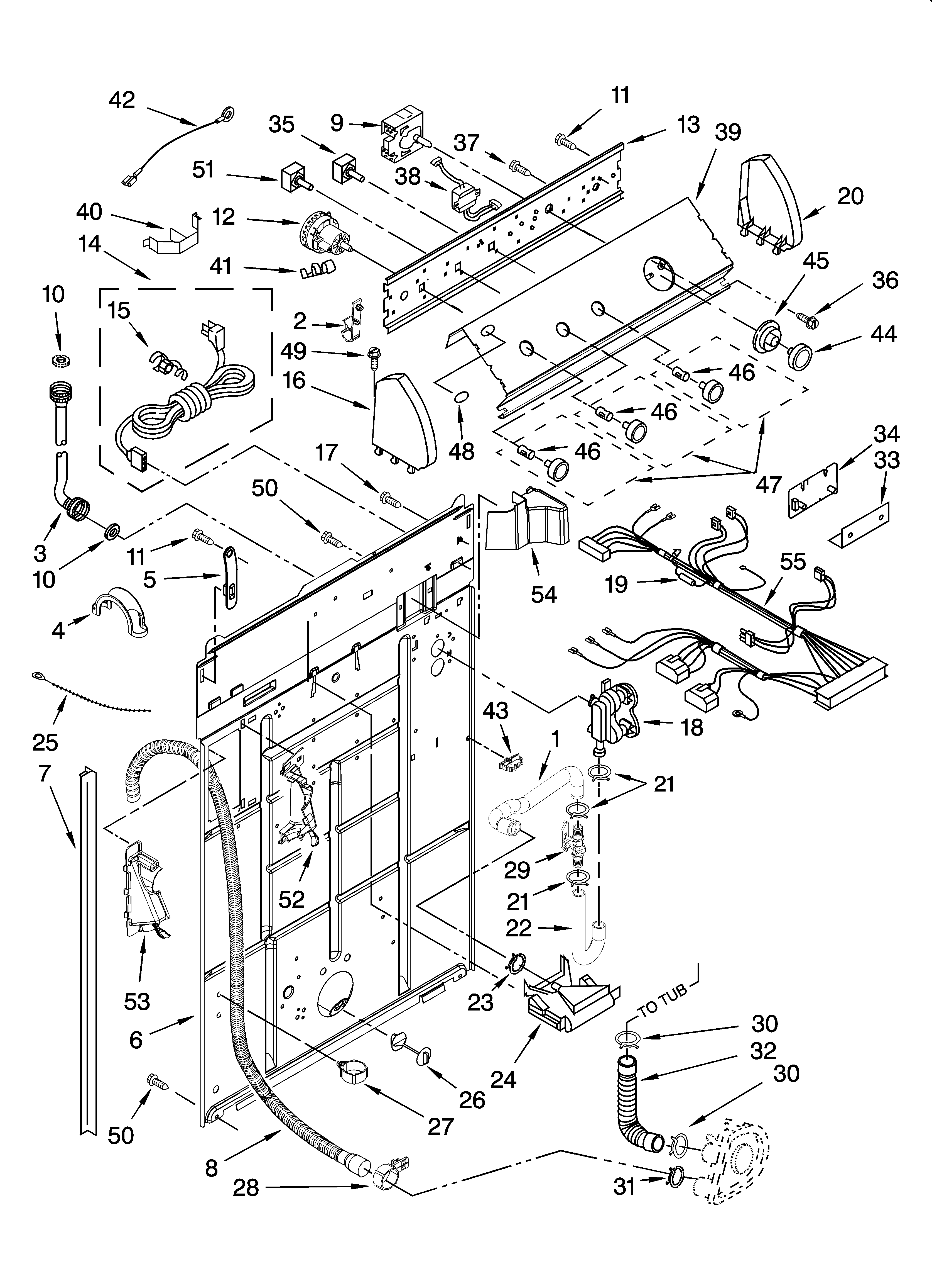 Controls and rear panel parts