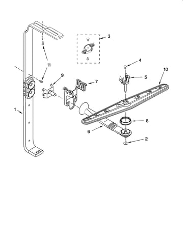 Upper wash and rinse parts
