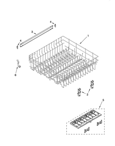 Upper rack and track parts