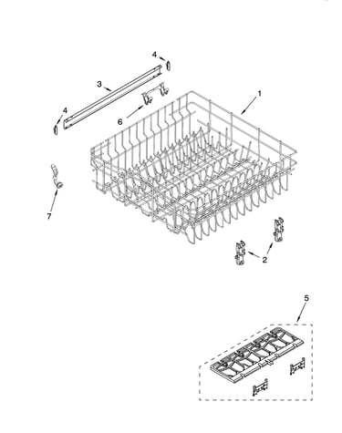 Upper rack and track parts