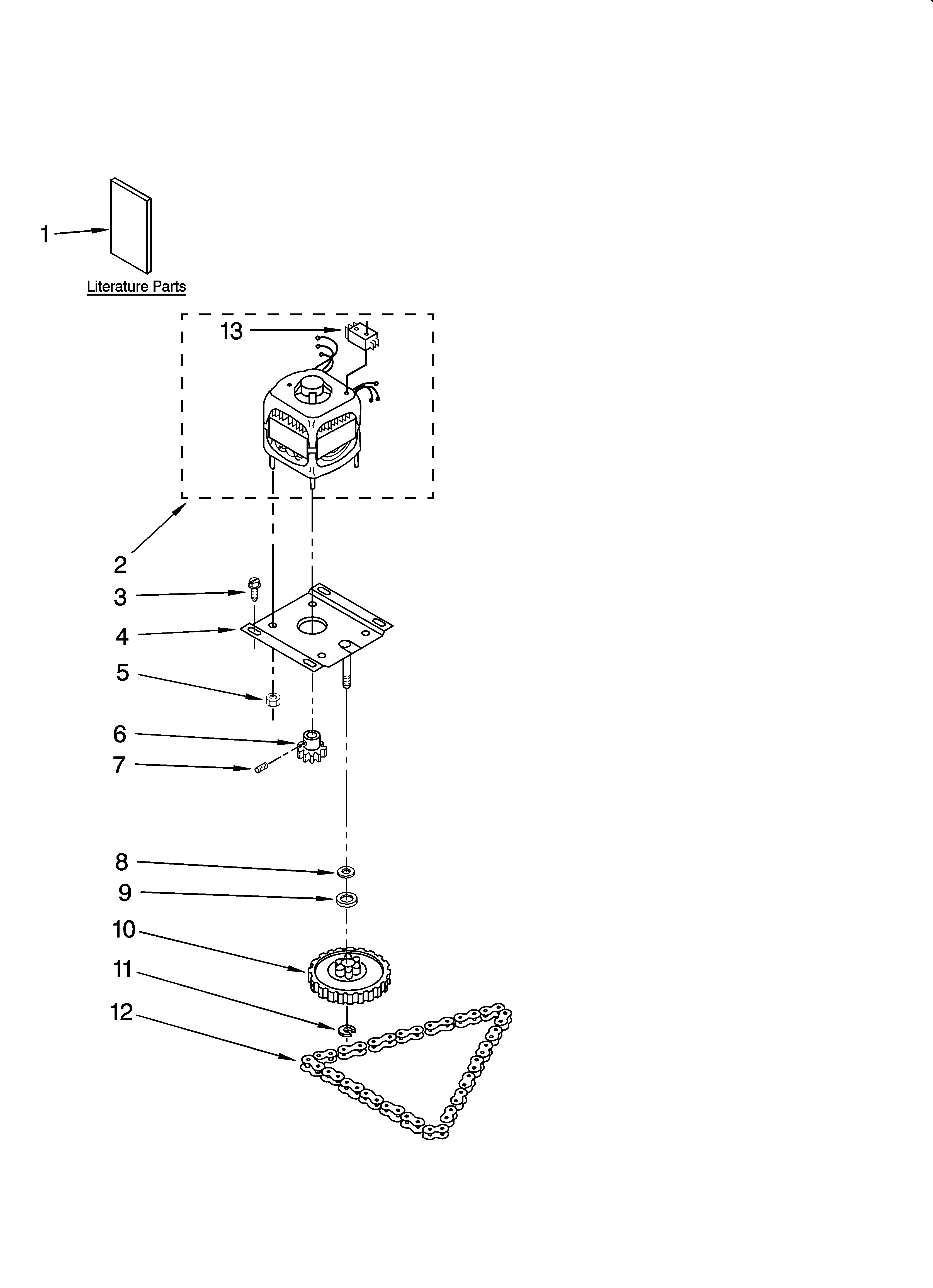 Motor and drive parts