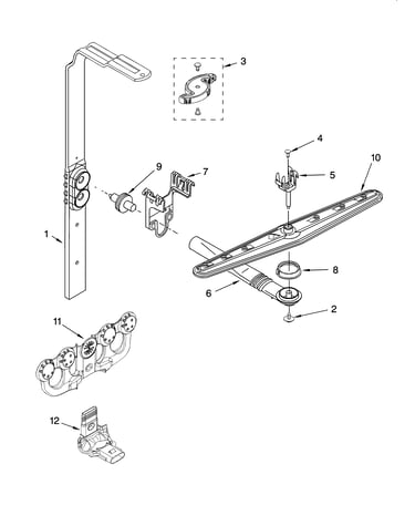 Upper wash and rinse parts