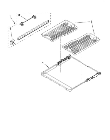 Third level rack and track parts